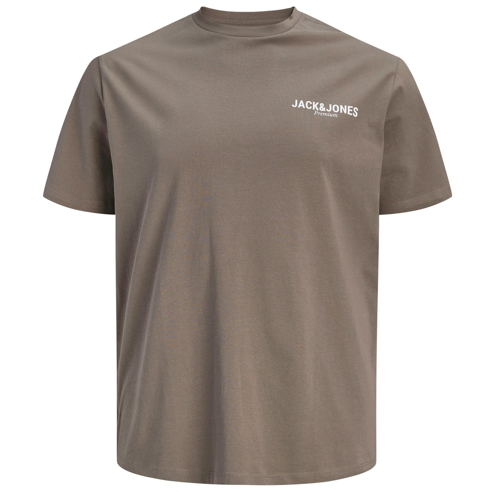 Jack & Jones Rundhalsshirt Jack&Jones Übergrößen T-Shirt braun JPRBLAOSCAR