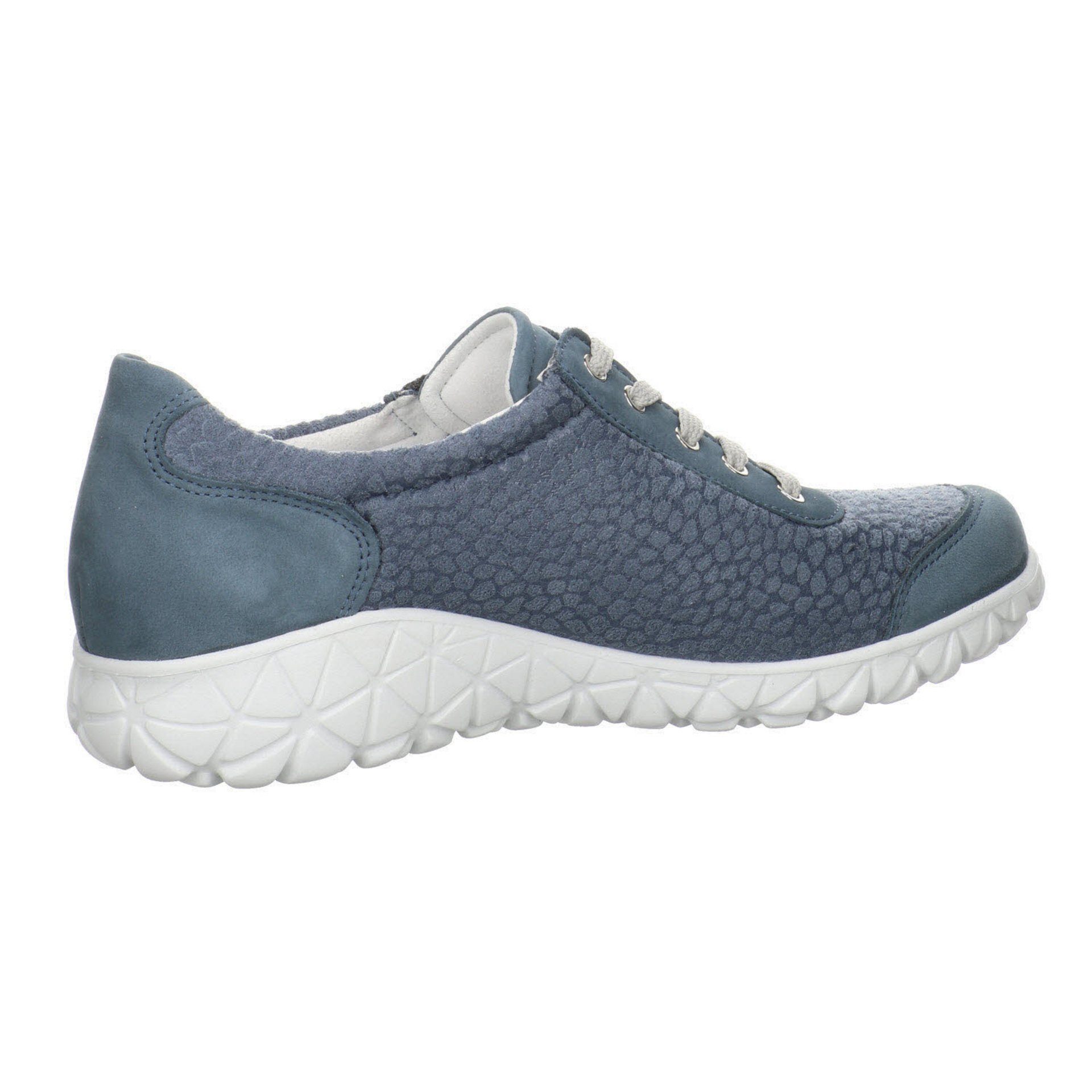 blau-mittel Damen Leder-/Textilkombination Schnürhalbschuhe Soft Havy Schnürschuh Schnürschuh Waldläufer