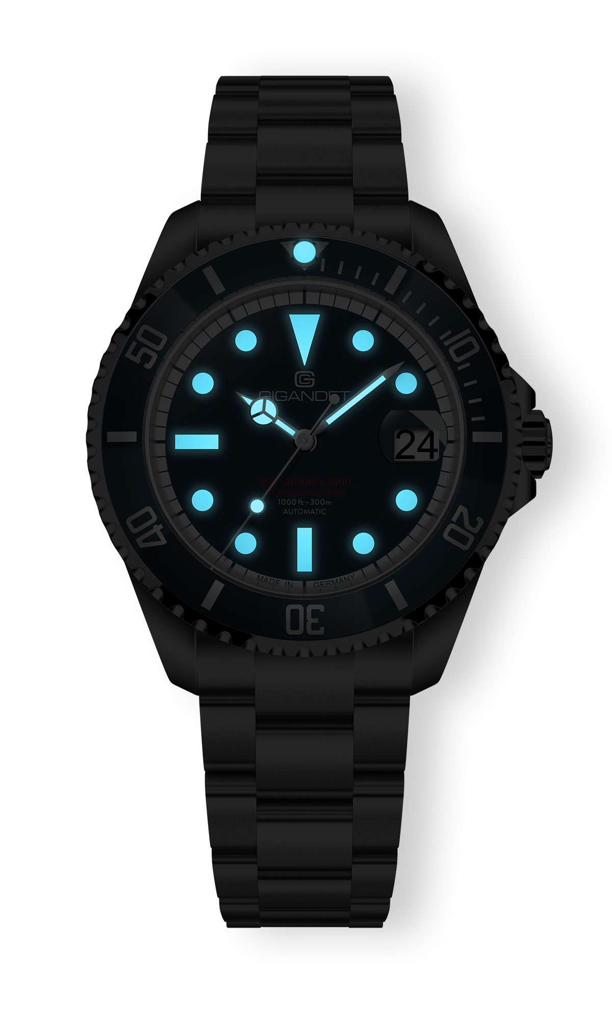 Gigandet Automatikuhr SEA GROUND G3000 G3000-003M-C, Made in Germany, Saphirglas, Keramiklünette, Swiss SuperLuminova – Bild 2 von 5
