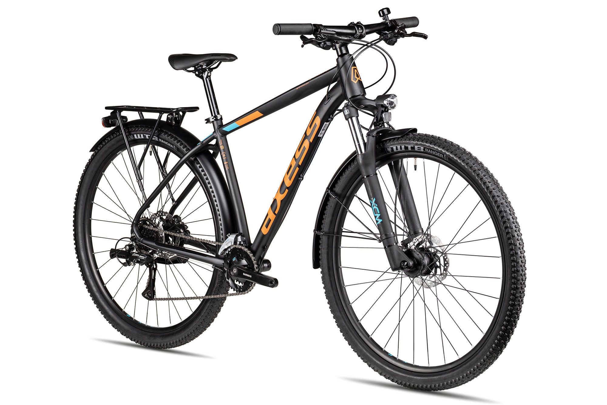 Axess Mountainbike SANDEE DX ATB, 16 Gang Shimano Acera RD-M3020-8 Schaltwerk, Kettenschaltung, hydraulische Scheibenbremse schwarz/grau