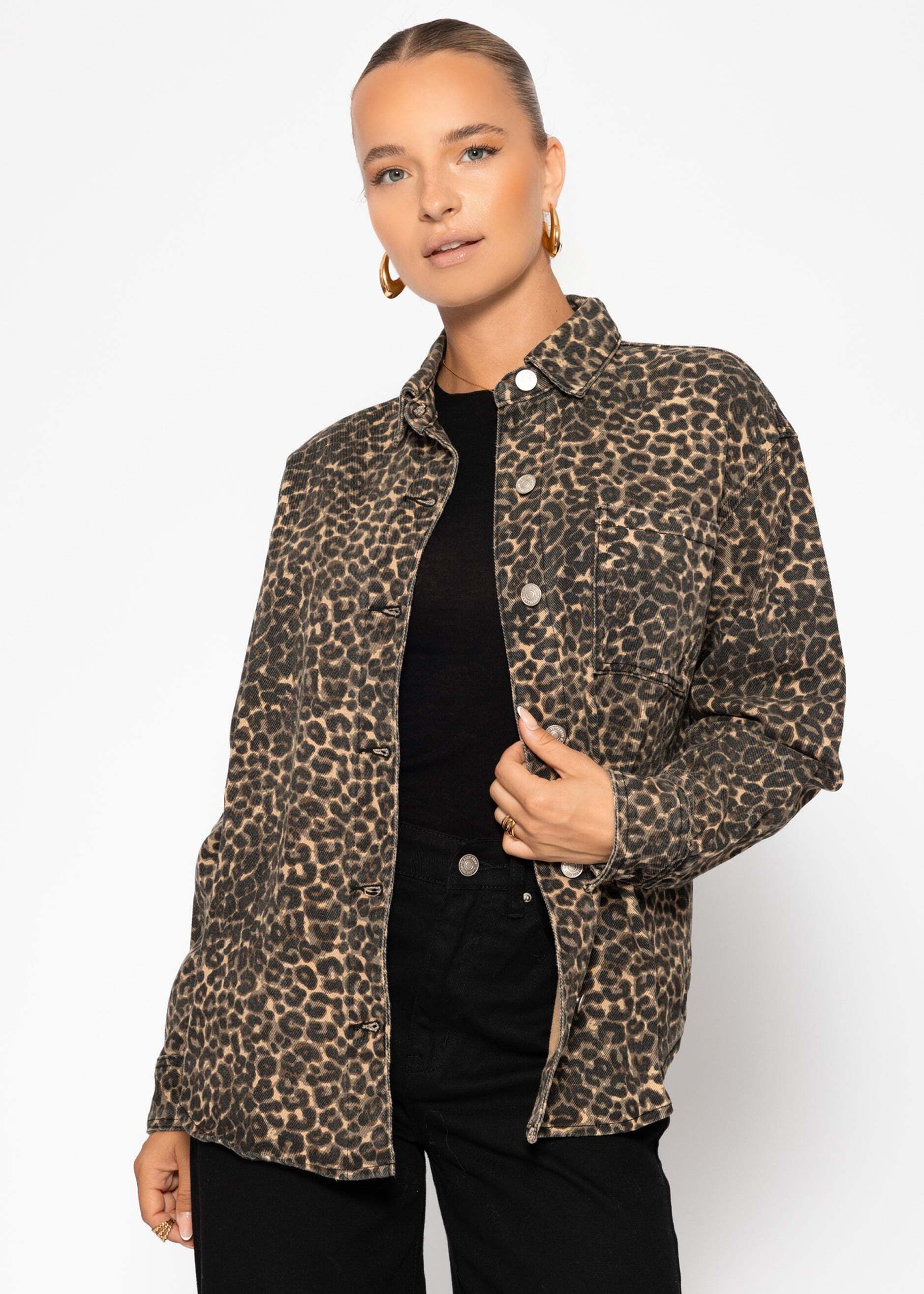 SASSYCLASSY Blusenjacke Hemdjacke aus Jeansstoff mit günstig online kaufen