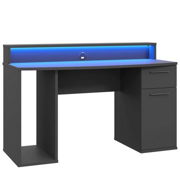 Newroom Schreibtisch Colin, Schreibtisch Schwarz matt Gaming Modern Gamingtisch Computertisch B...