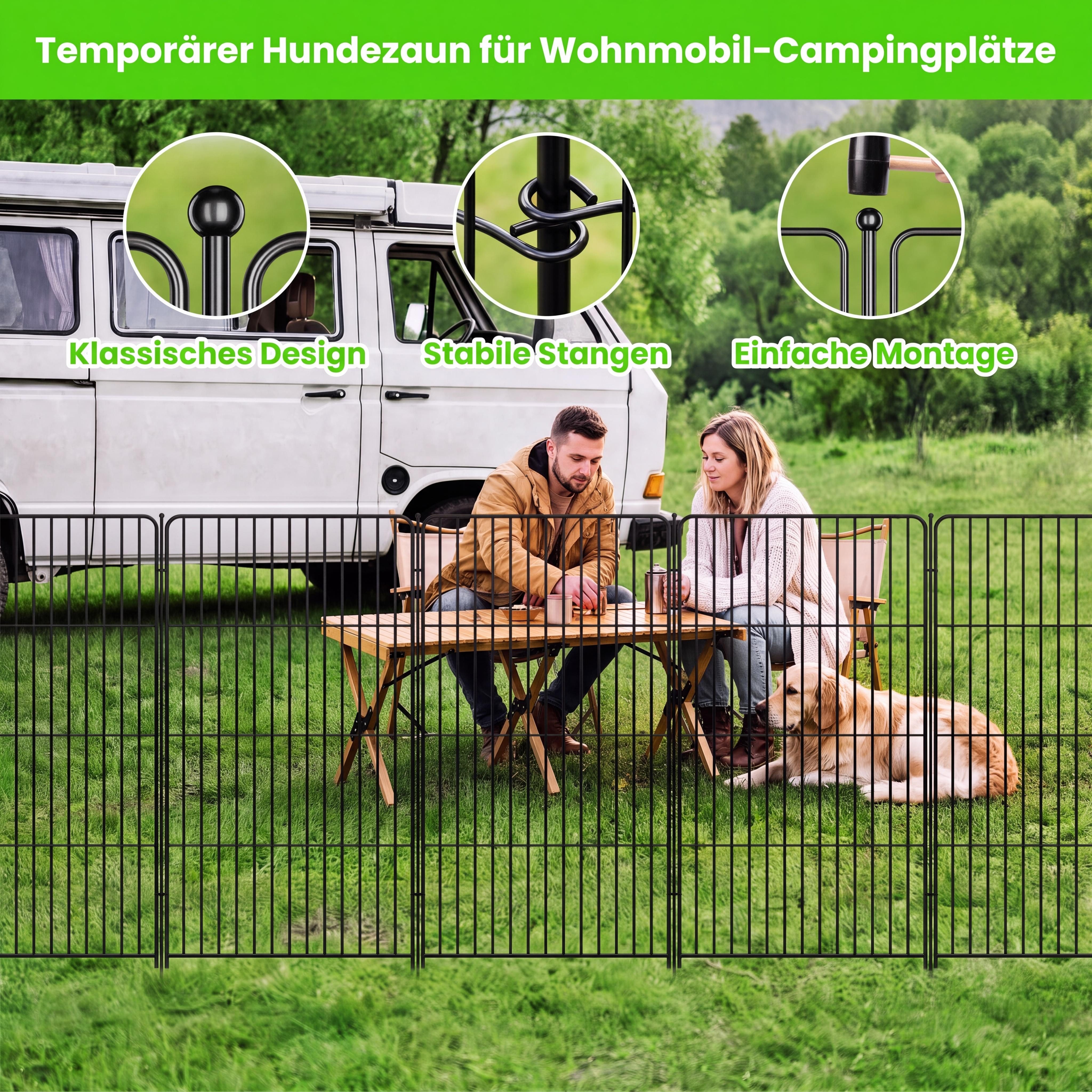GarveeMore Zaunpfosten Gartenzaun für den Außenbereich, Tierbarriere, Rostfreies Metall – Bild 4 von 5