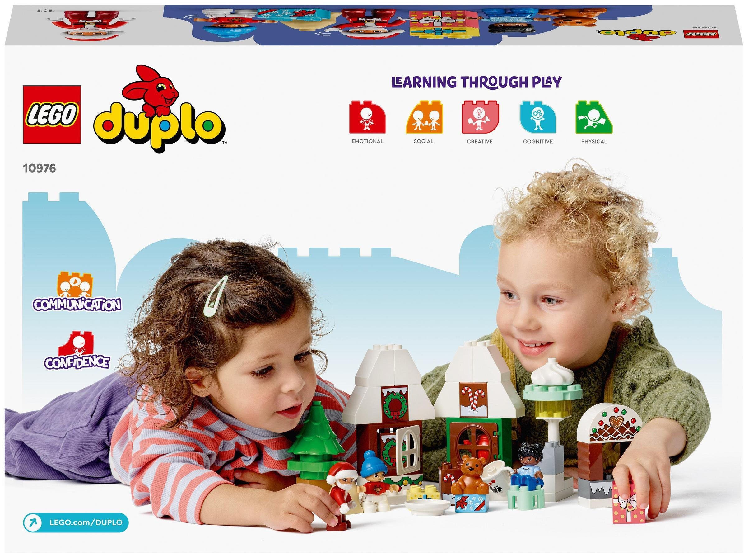 LEGO® Konstruktionsspielsteine DUPLO, mit Weihnachtsmann (10976), LEGO® St) Lebkuchenhaus (50