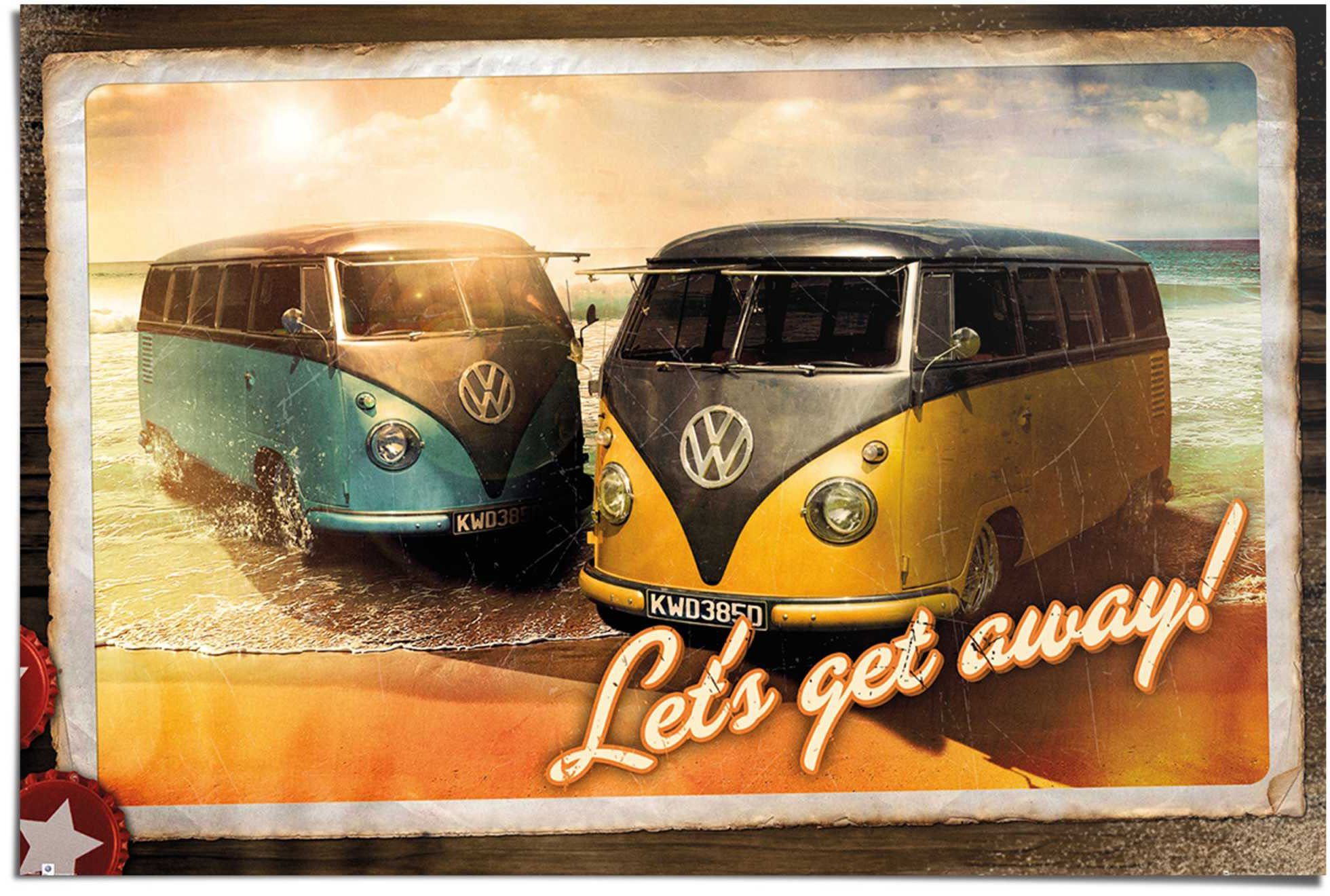 (1 St) Poster Reinders! Camper Let´s VW get away,