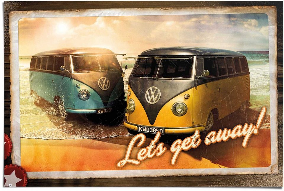 Reinders! Poster VW Camper Let´s get away, (1 St)