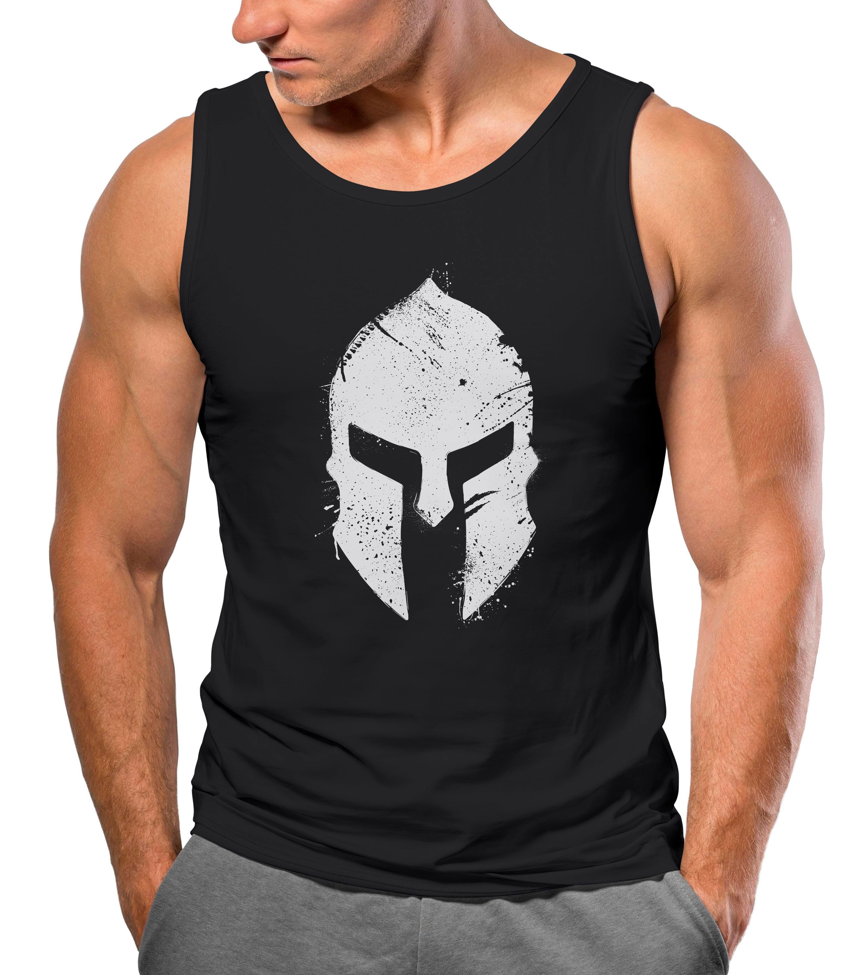 Neverless Tanktop Herren Tank-Top Print Sparta-Helm günstig online kaufen