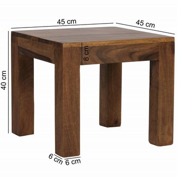 furnicato Couchtisch Massiv-Holz Sheesham 45 cm breit