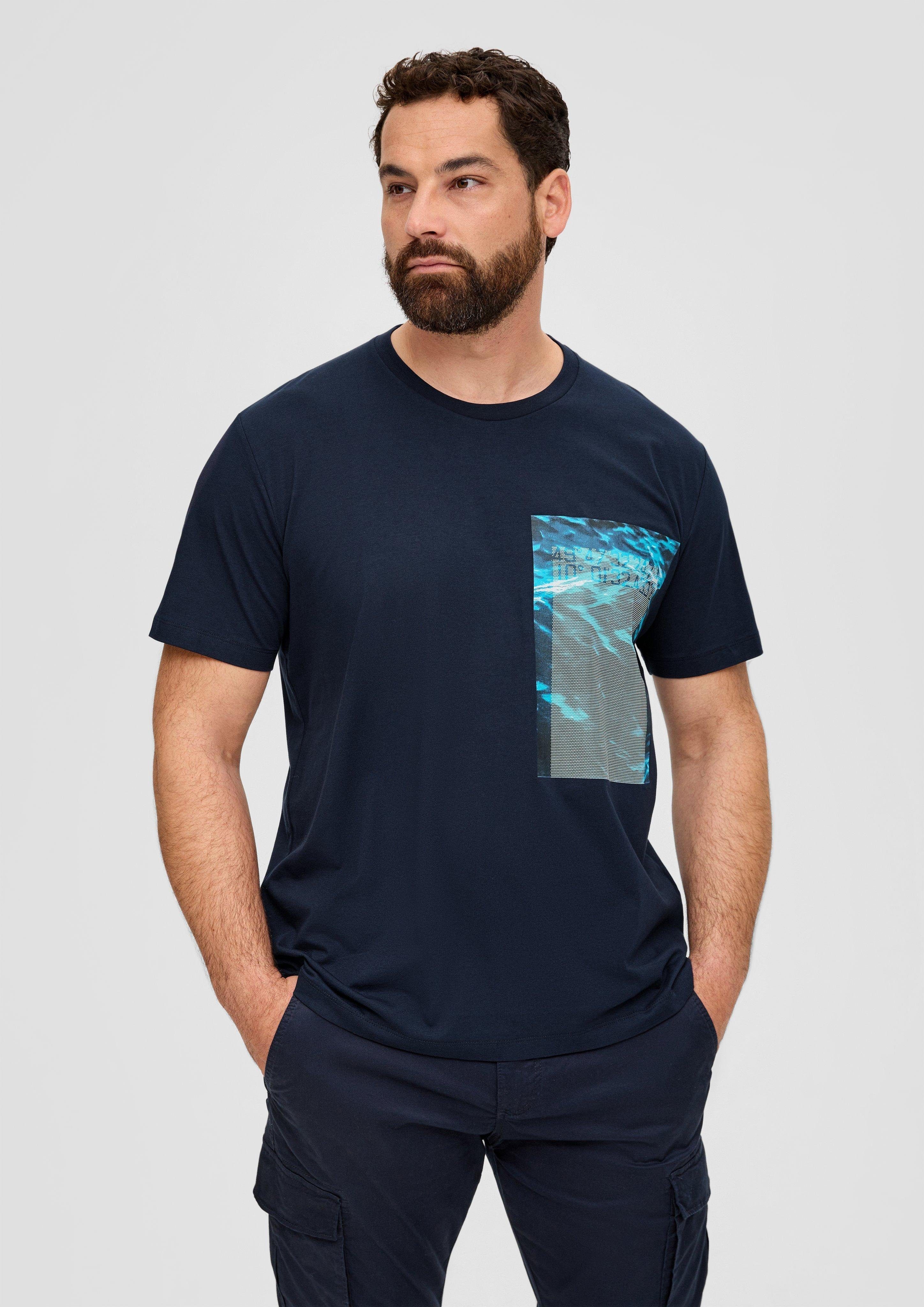 s.Oliver Kurzarmshirt T-Shirt aus Baumwollstretch navy | T-Shirts