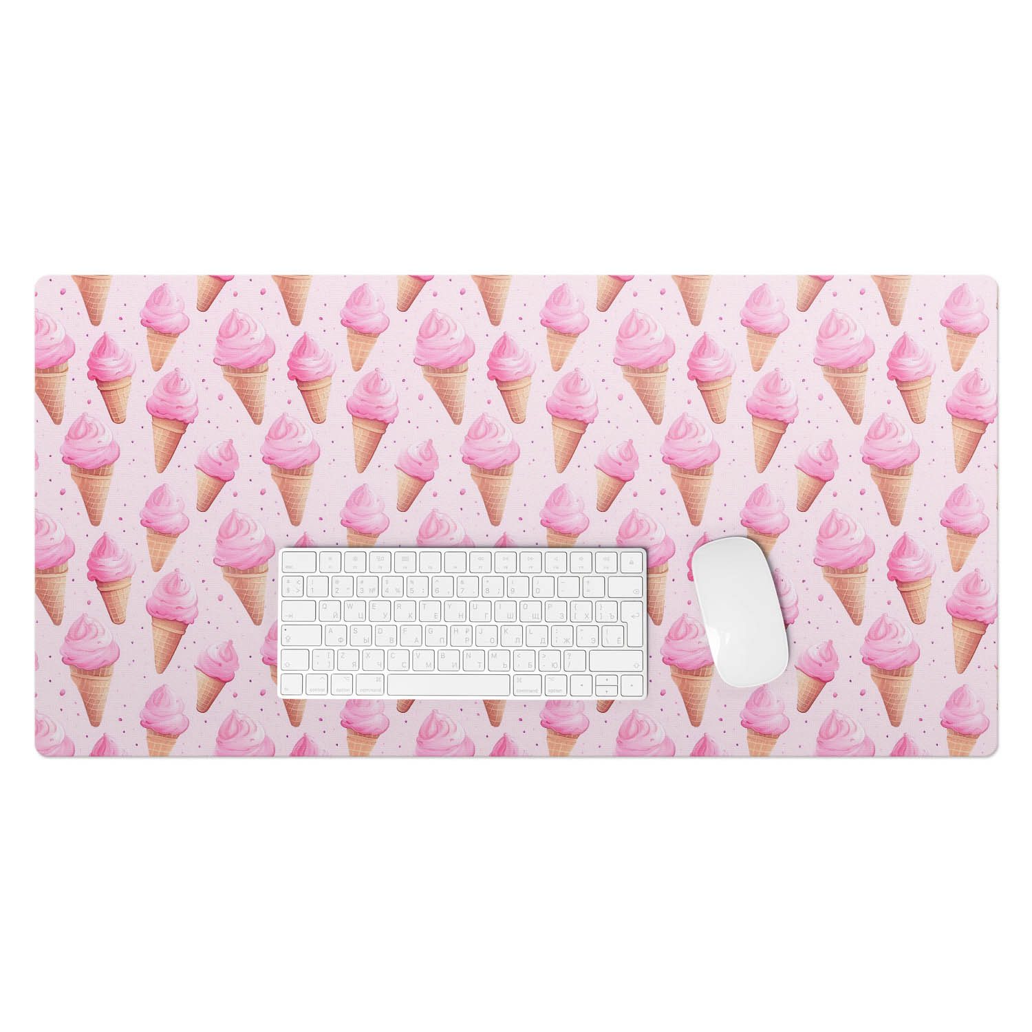 Tulup Schreibtischunterlage Schreibtischauflage Rosa Eistüten Büro-Schreibtischmatte