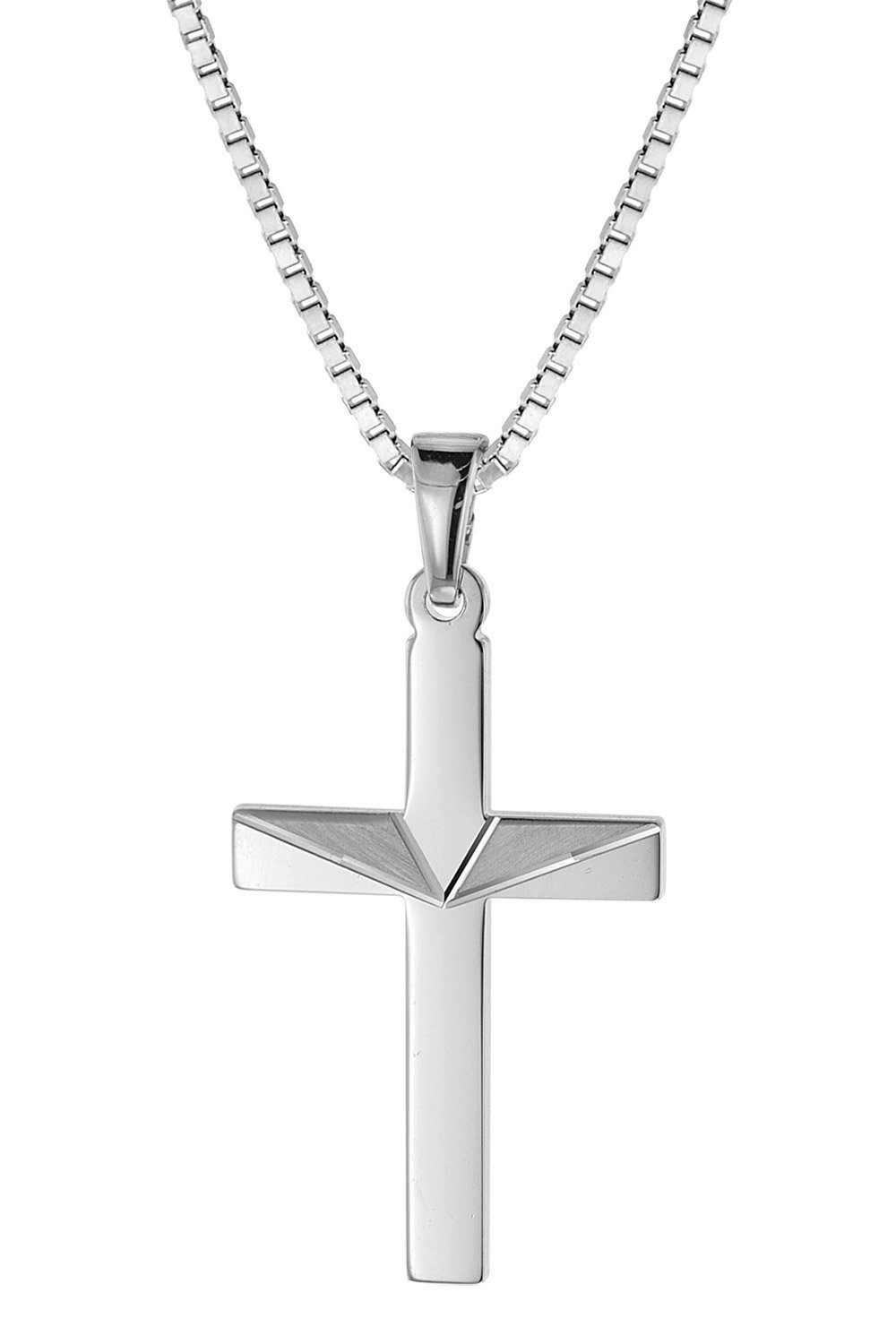 trendor Kette mit Anhänger Kreuz-Anhänger an für Männer Silber 925