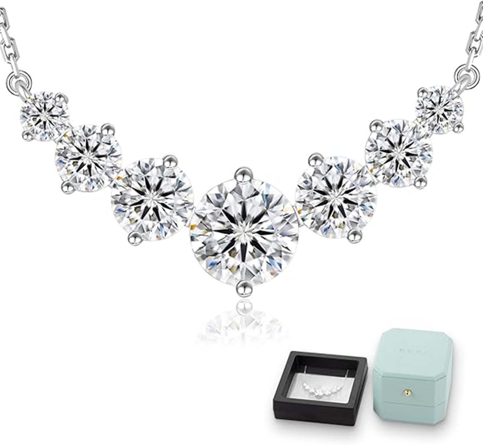 Jumpeak Kette mit Anhänger 2ct,Vs1 3ex Halskette damen,Diamond,brautkette für Damen, Liebes geschenk für sie,Geschenk ideen für frau,Geschenk schwester