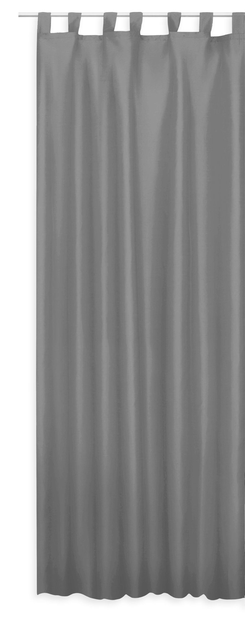 Gardine Vorhang mit halbtranspare, Schlaufen halbtransparent, St), Schlaufen und Deko, grau Gardine Polyester Wildseide Optik cm (1 145x245 Haus