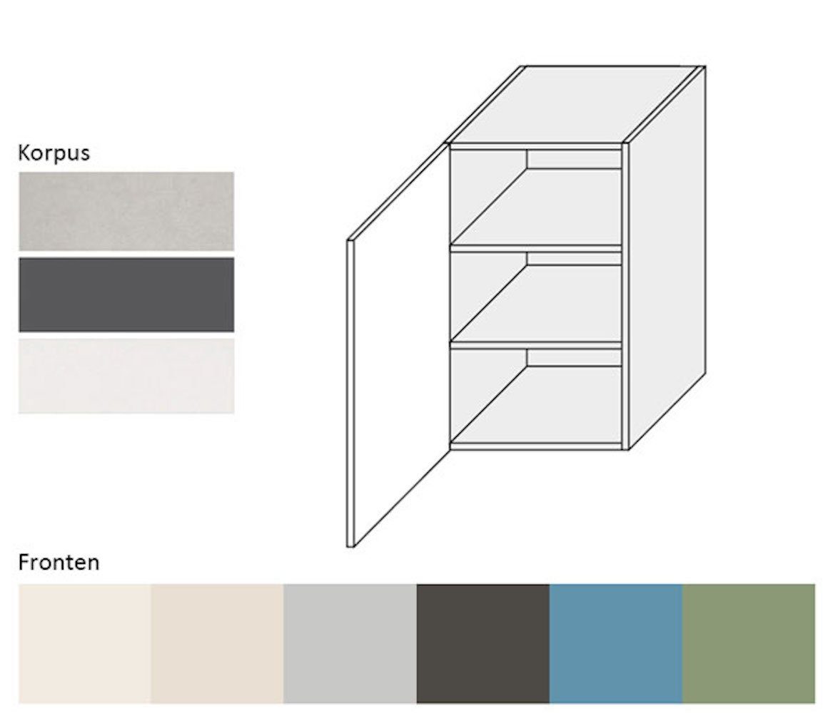 Klapphängeschrank RAL 1-türig (Amaro) Feldmann-Wohnen Korpusfarbe umbragrau matt Amaro 45cm wählbar und 7022 Front-