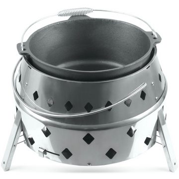 BBQ-Toro Feuerstelle 6-tlg. Dutch Oven Set mit Dutch Oven Grill "DOKING", 9 QT Dutch Oven, (Set, Dutch Oven Set)