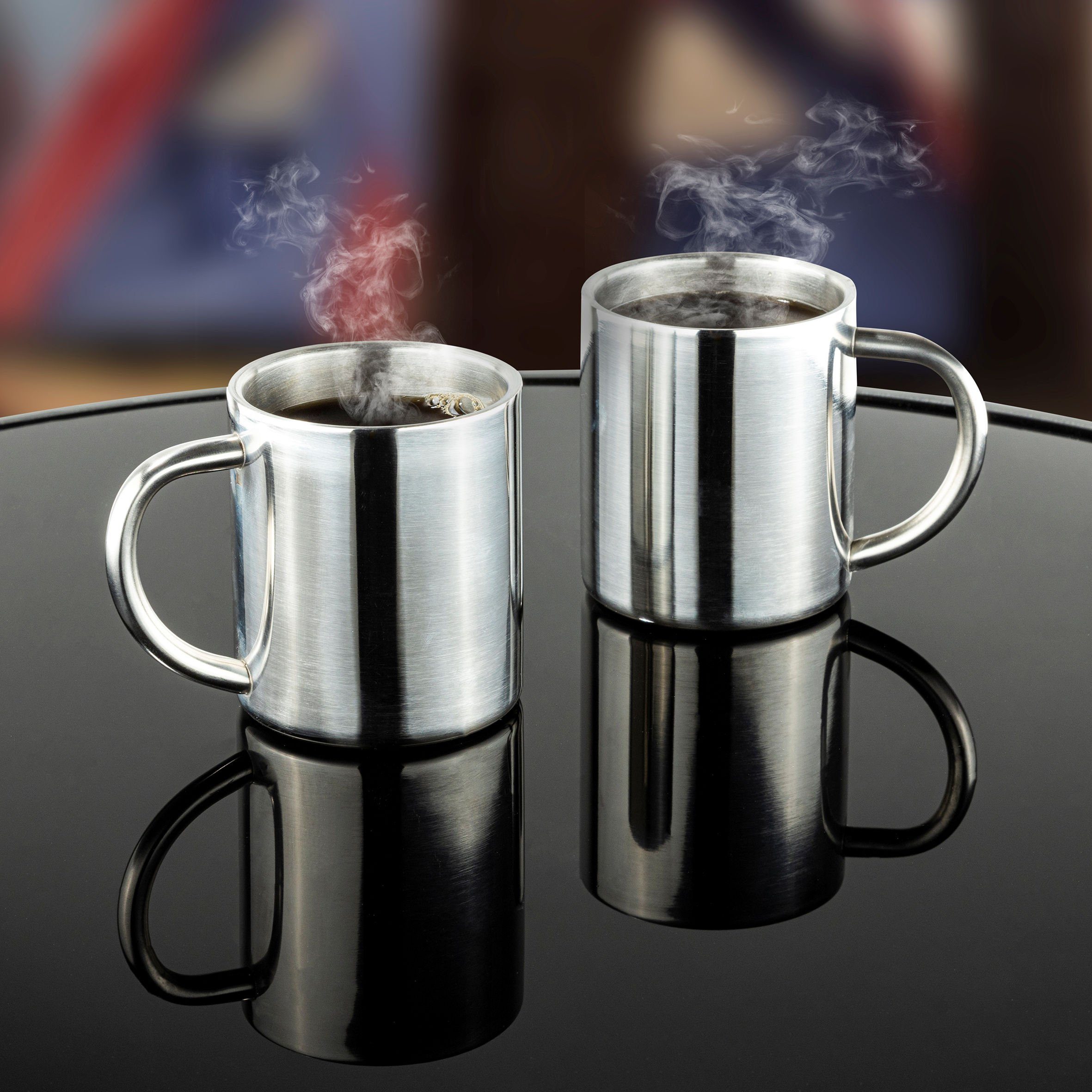 Spetebo Thermobecher Edelstahl Thermobecher doppelwandig - 2er Set, 2-tlg., Edelstahl, Isolierbecher mit ca. 200 ml Fassungsvermögen