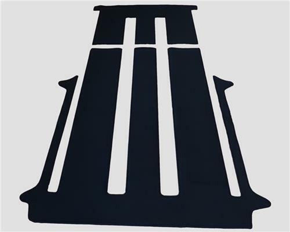 DSX Kofferraummatte 381382 Gastraum Kofferraummatte Schwarz passend für VW Bus T5 Multivan, für VW T5 Multivan Van Bus, Multivan Modell mit 2 Schiebetüren und mit Schiebetisch