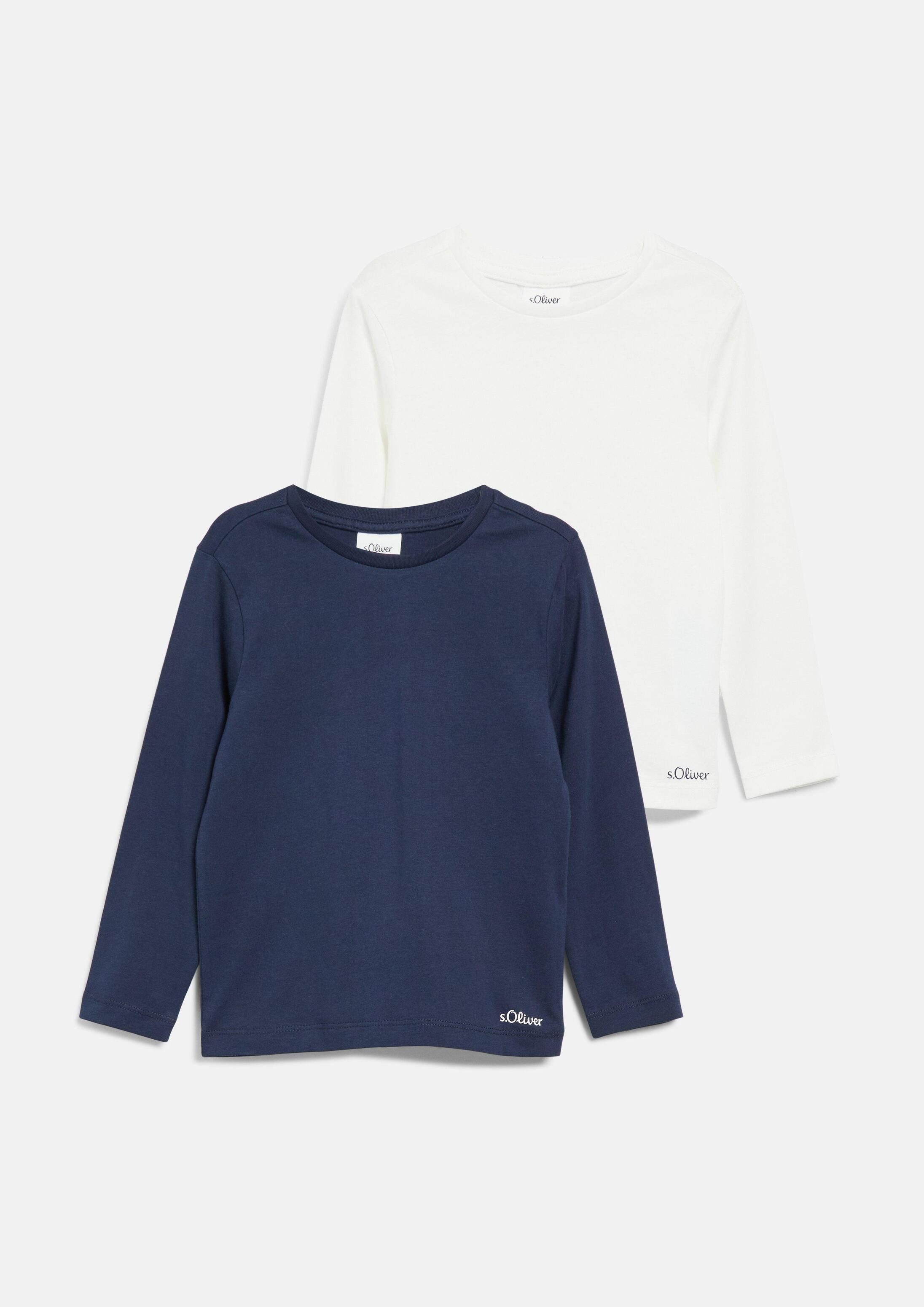 s.Oliver Langarmshirt T-Shirt 2er-Pack unisex Longsleeves aus Baumwolle