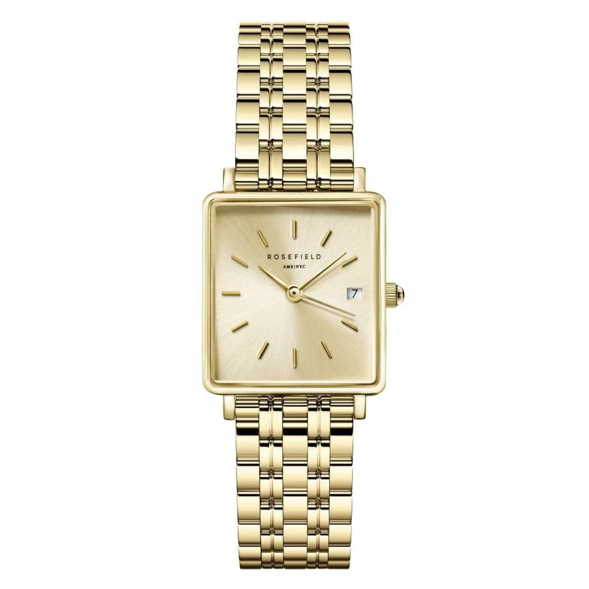 ROSEFIELD Quarzuhr QCGSG-Q048, Damenuhr Boxy XS Champagne