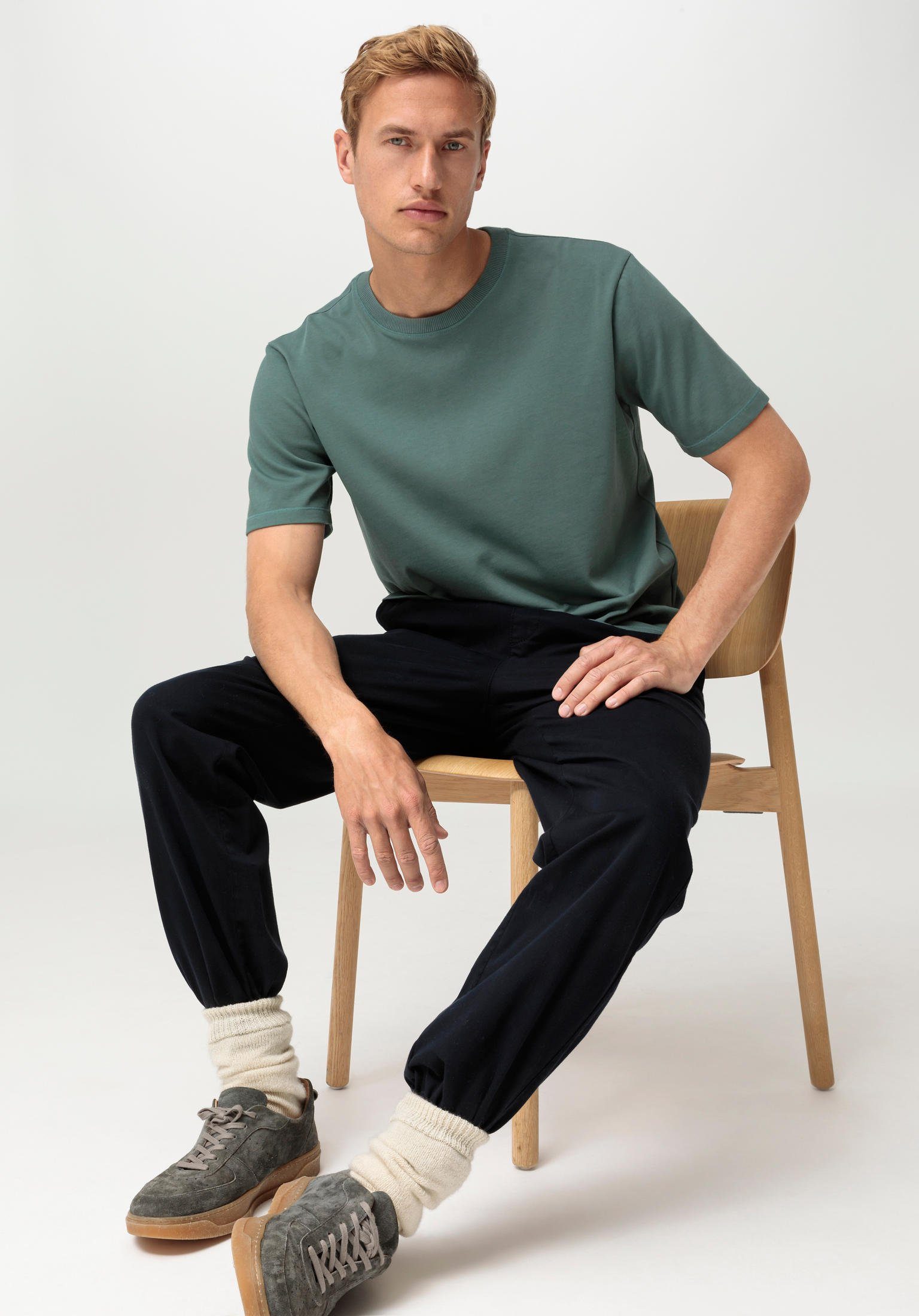 blautanne Relaxed Hessnatur reiner T-Shirt Bio-Baumwolle aus