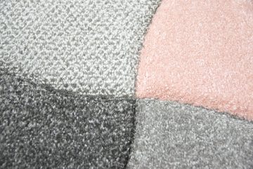 Teppich Designer und Moderner Teppich Kurzflor mit Tropfen Muster in Rosa Grau Beige, Teppich-Traum, rechteckig, Höhe: 13 mm