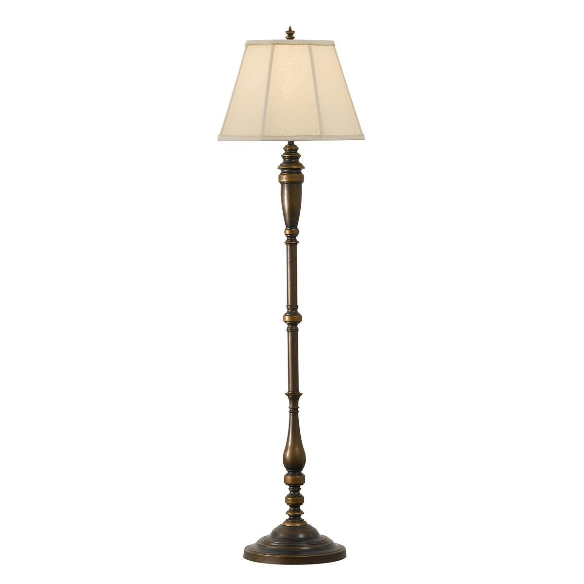 Licht-Erlebnisse Stehlampe HELISSENT, ohne Leuchtmittel, Standleuchte 157,5 cm Creme Bronze Metall E27 Stehleuchte