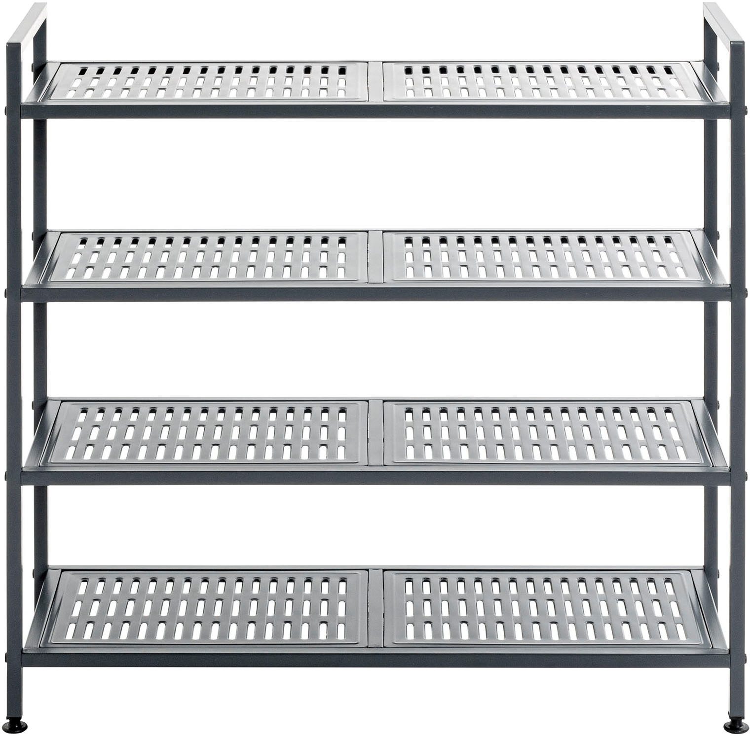 HAKU Schuhregal Schuhaufbewahrung, 1-tlg., rechteckig - aus Metall Anthrazit - B/T/H 73/25/72 cm – Bild 5 von 5