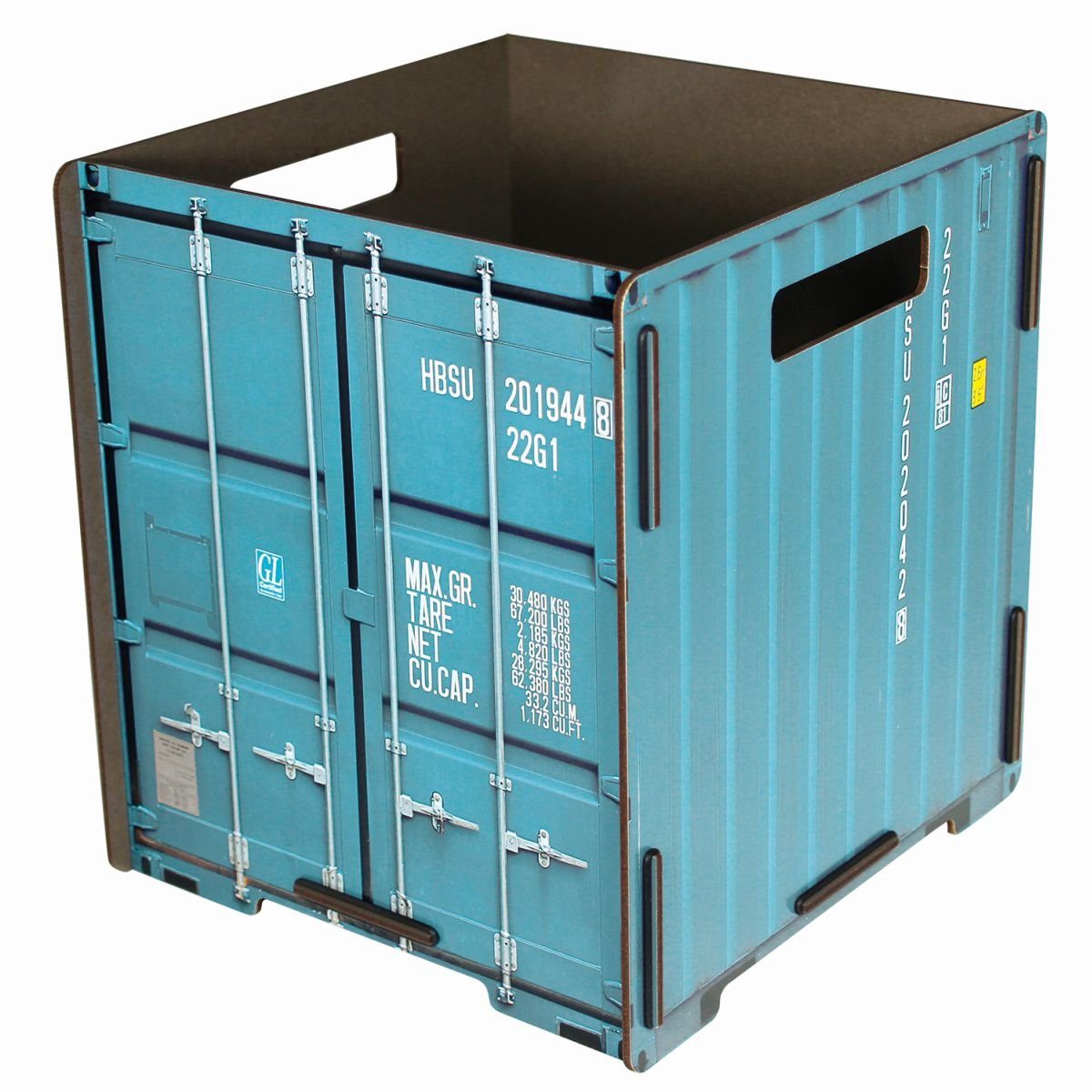 WERKHAUS® Papierkorb Werkhaus - Papierkorb Container Türkis CO1033 Mülleimer Abfalleimer | Papierkörbe