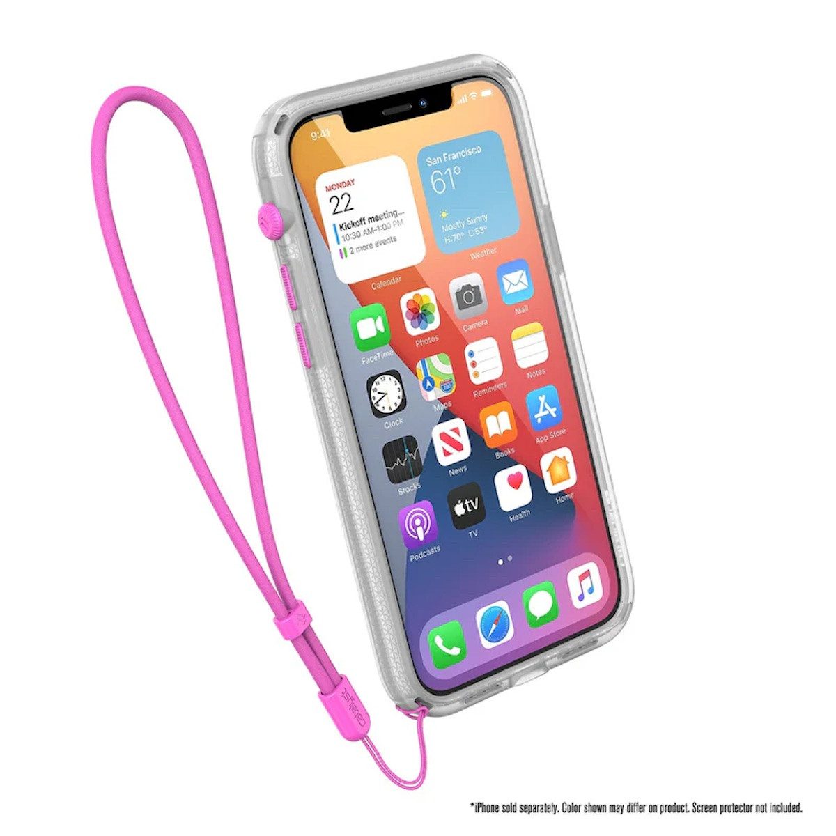Catalyst Handykette Lanyard & Buttons, für Smartphones, Neon Pink