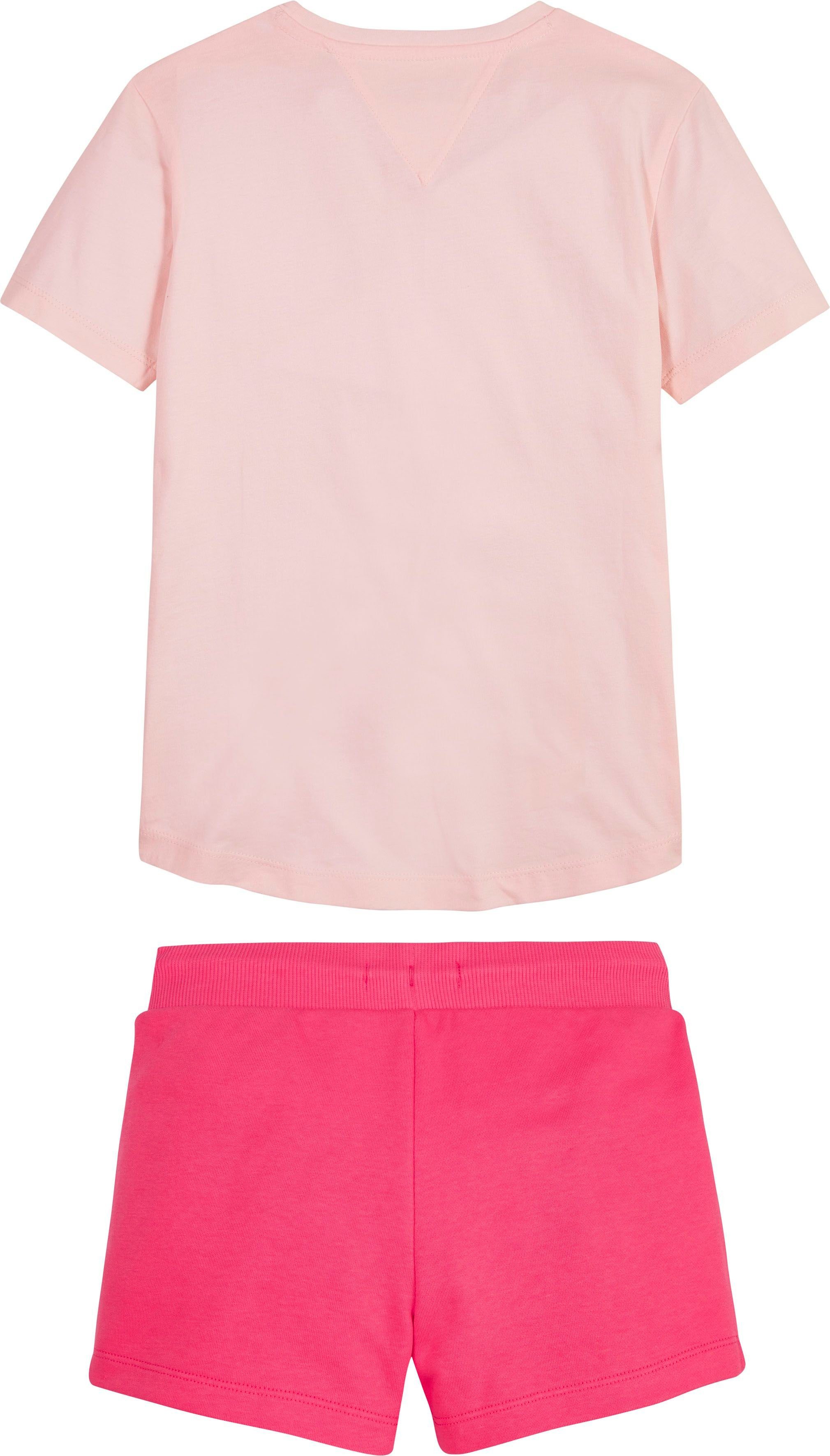 mit ESSENTIAL Sweatshirt SET SHORT TEE Tommy kurzen Hilfiger Laser-Pink Ärmeln