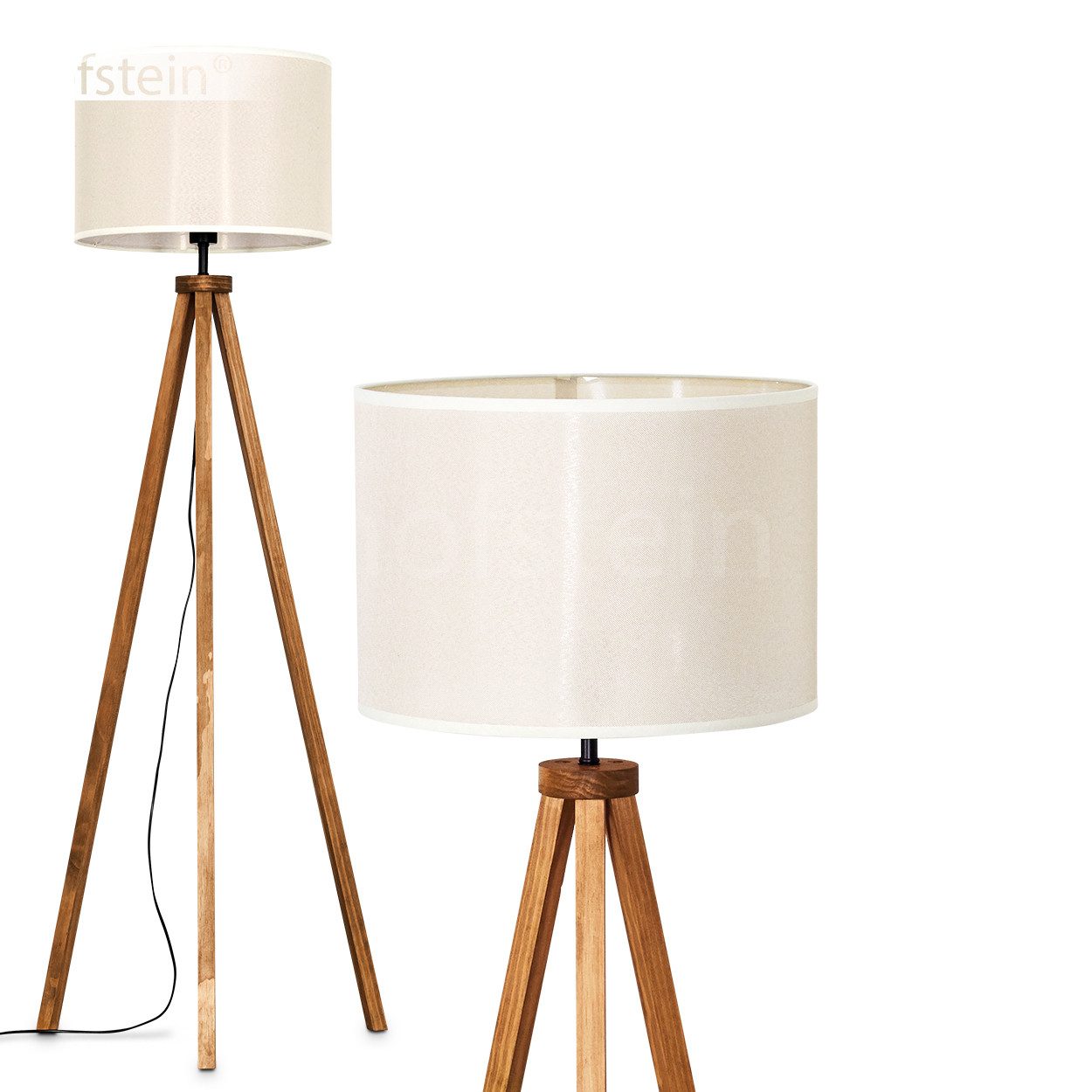 hofstein Stehlampe Stehlampe aus Holz/Stoff in Naturfarben/Beige, ohne Leuc günstig online kaufen