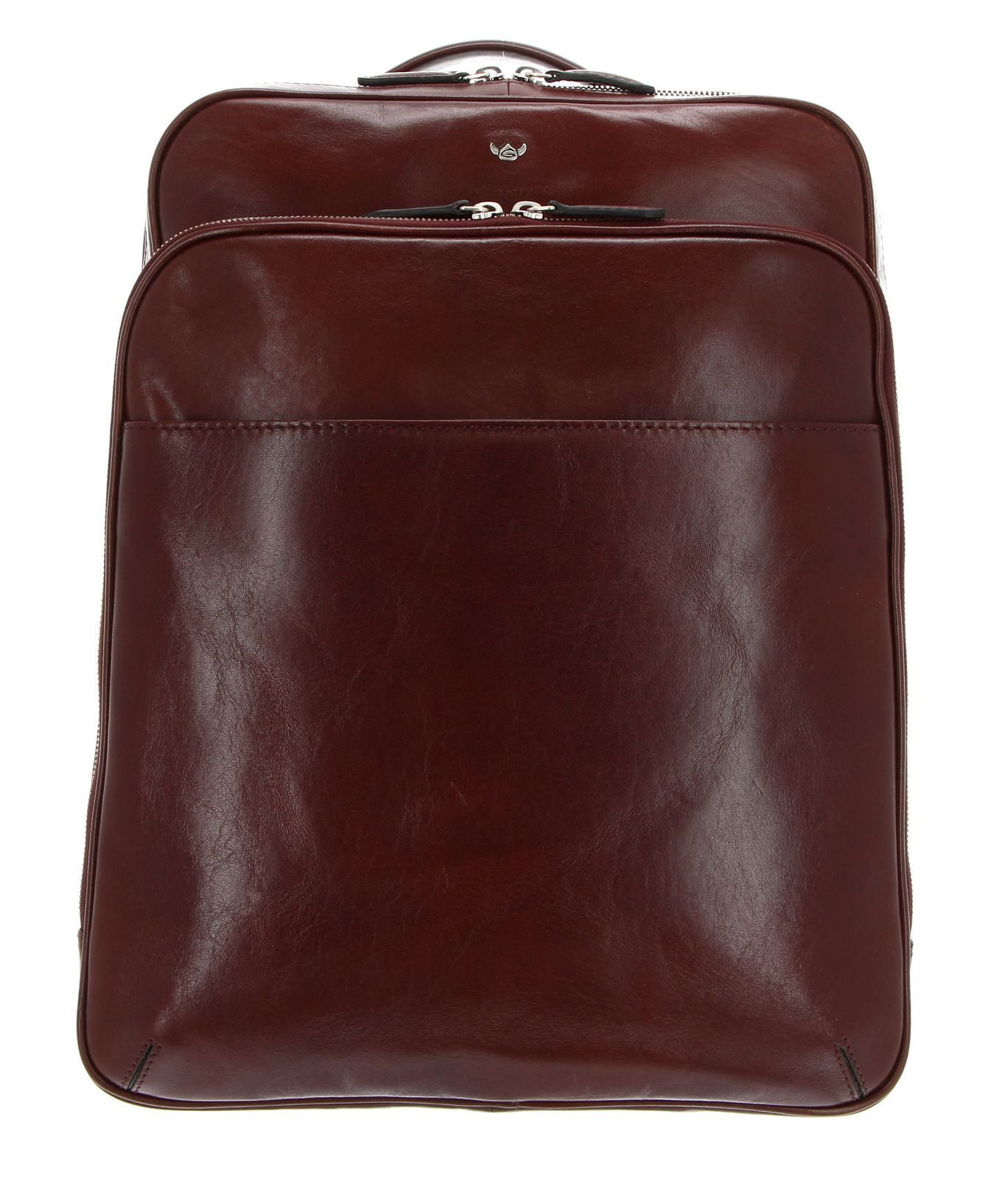 Golden Head Rucksack Backpack, aus echtem Rindsleder, Verschluss offen