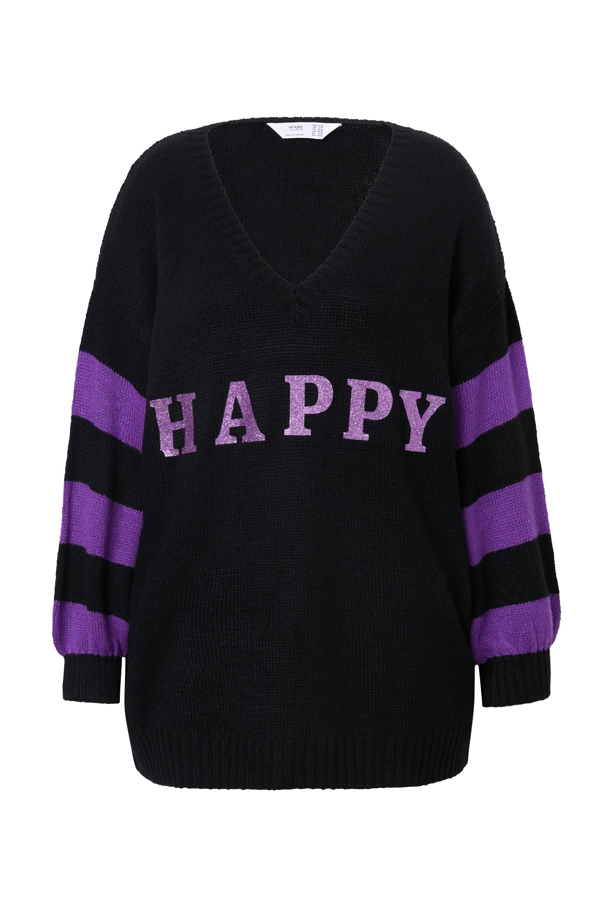 Angel of Style Strickpullover Pullover oversized HAPPY Ringel-Ärmel günstig online kaufen