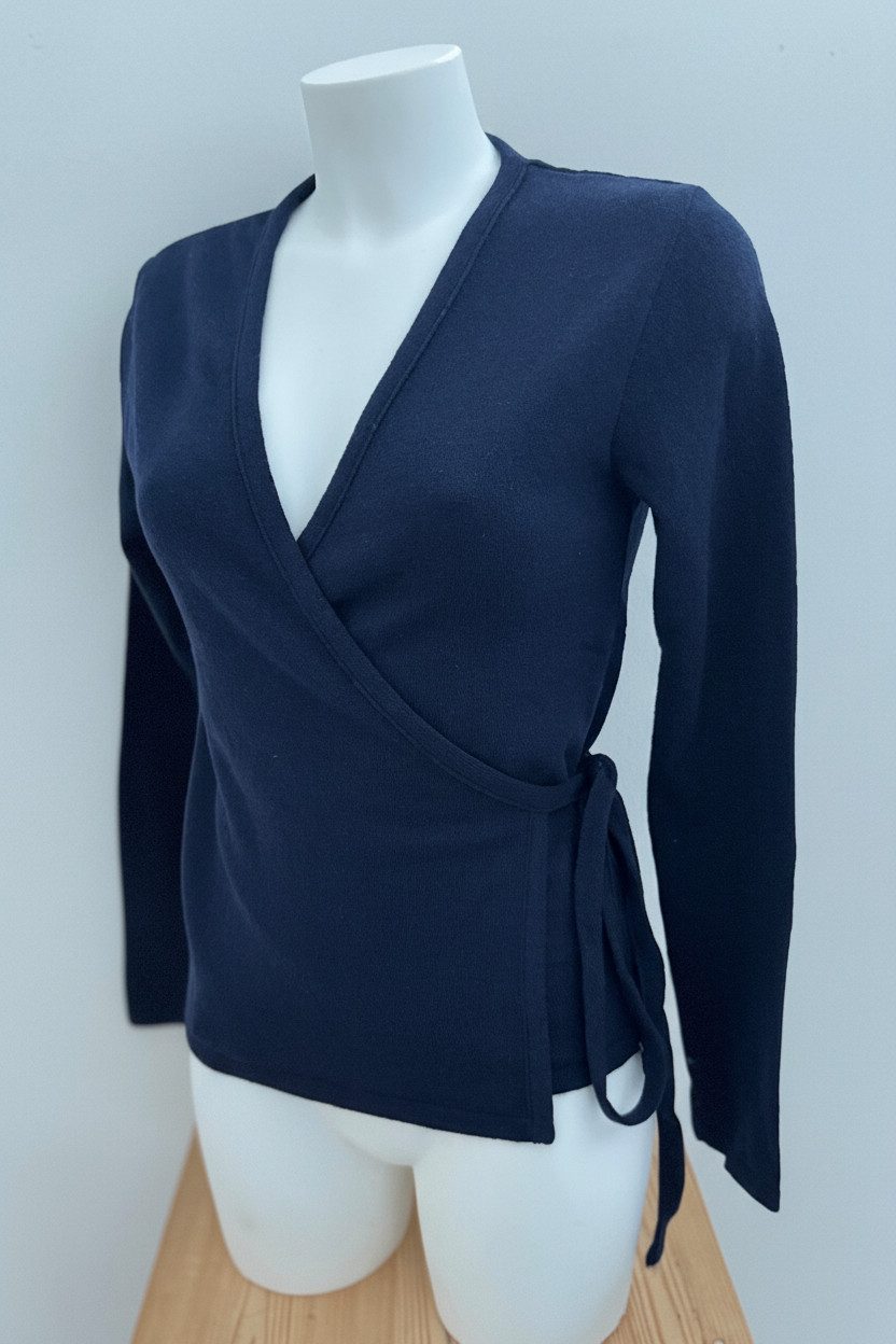 Zuckerwatte Wickelpullover Wickelpullover aus weicher Merino Cashmere Mischung