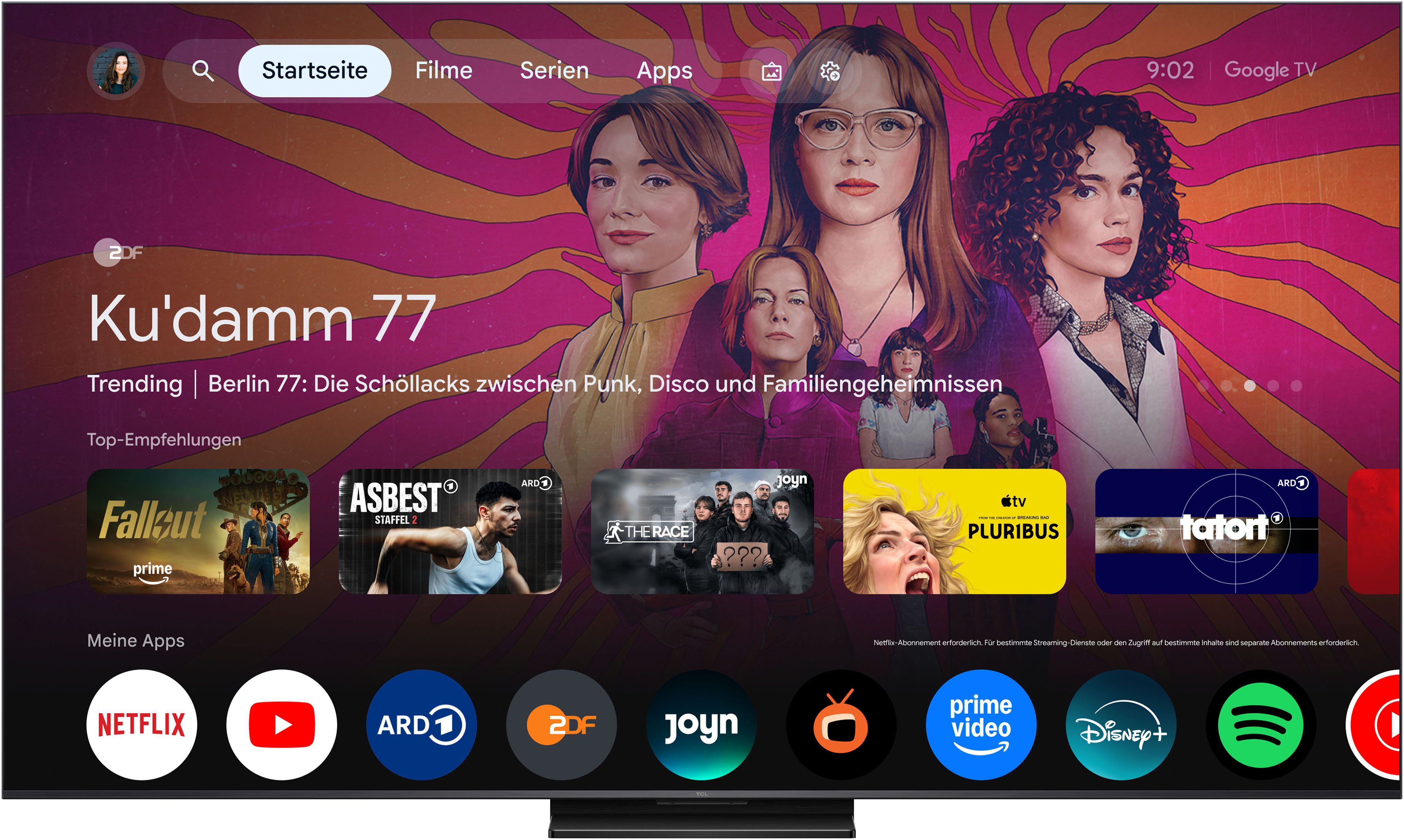 TCL 55Q7D ProX1 QLED Mini LED-Fernseher (139 cm/55 Zoll, 4K Ultra HD, Google TV, SQD-Mini LED, AiPQ Prozessor, ONKYO 2.1, Dolby Vision, Apple AirPlay 2)