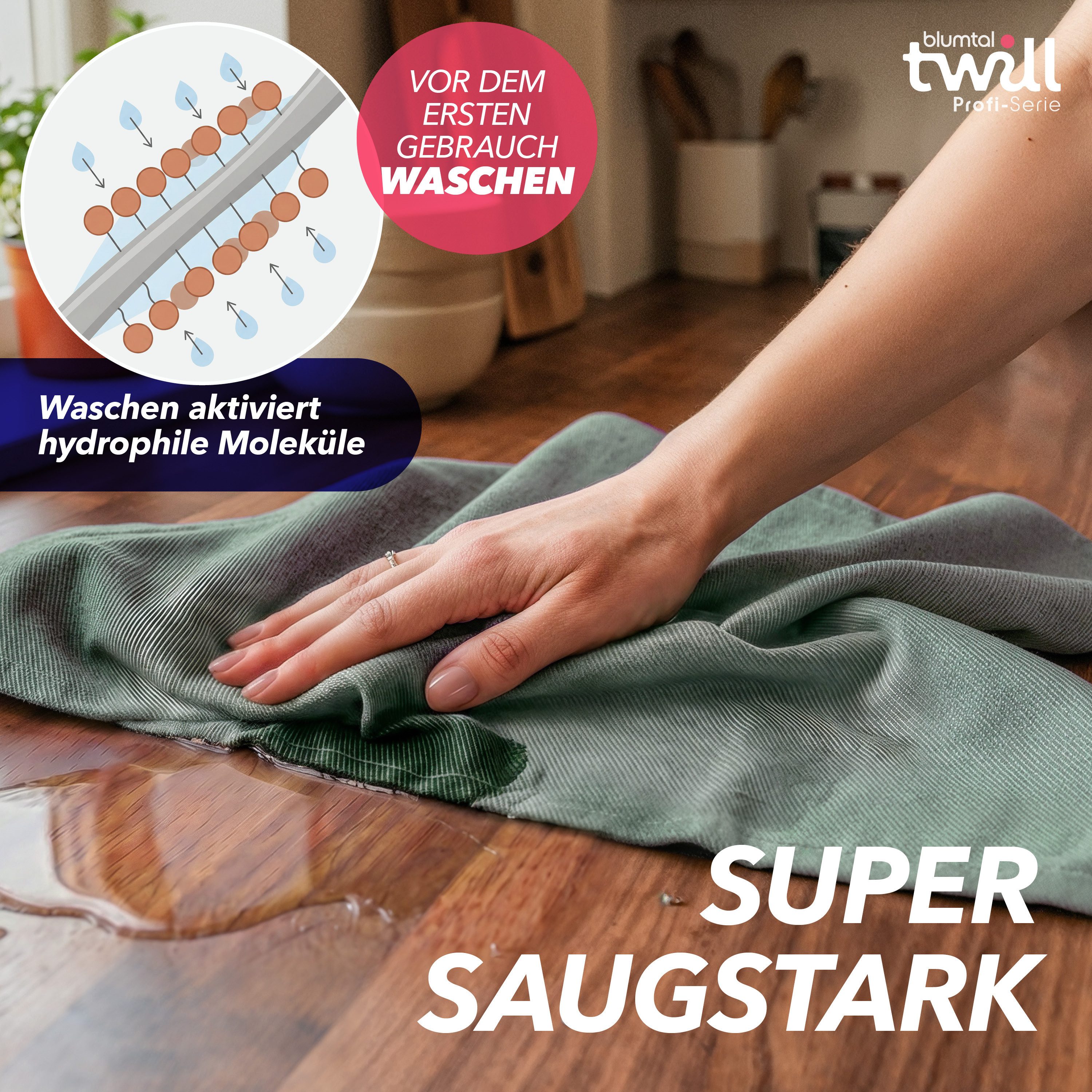 Blumtal Geschirrtuch 5er Set Premium Geschirrtücher Baumwolle 50x70 cm, (5-tlg), Ultra saugstarke zertifizierte Geschirrhandtücher (230gsm)