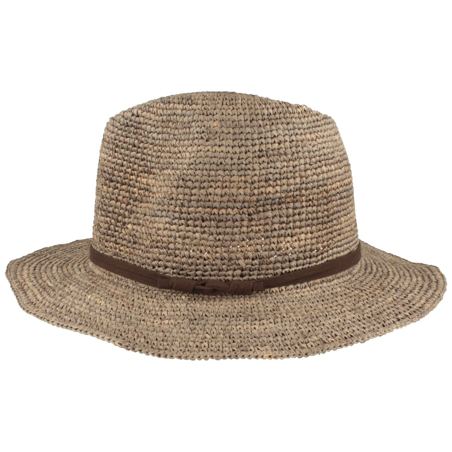 Breiter Strohhut Knautschbarer Crochet Traveller Raffiastroh günstig online kaufen