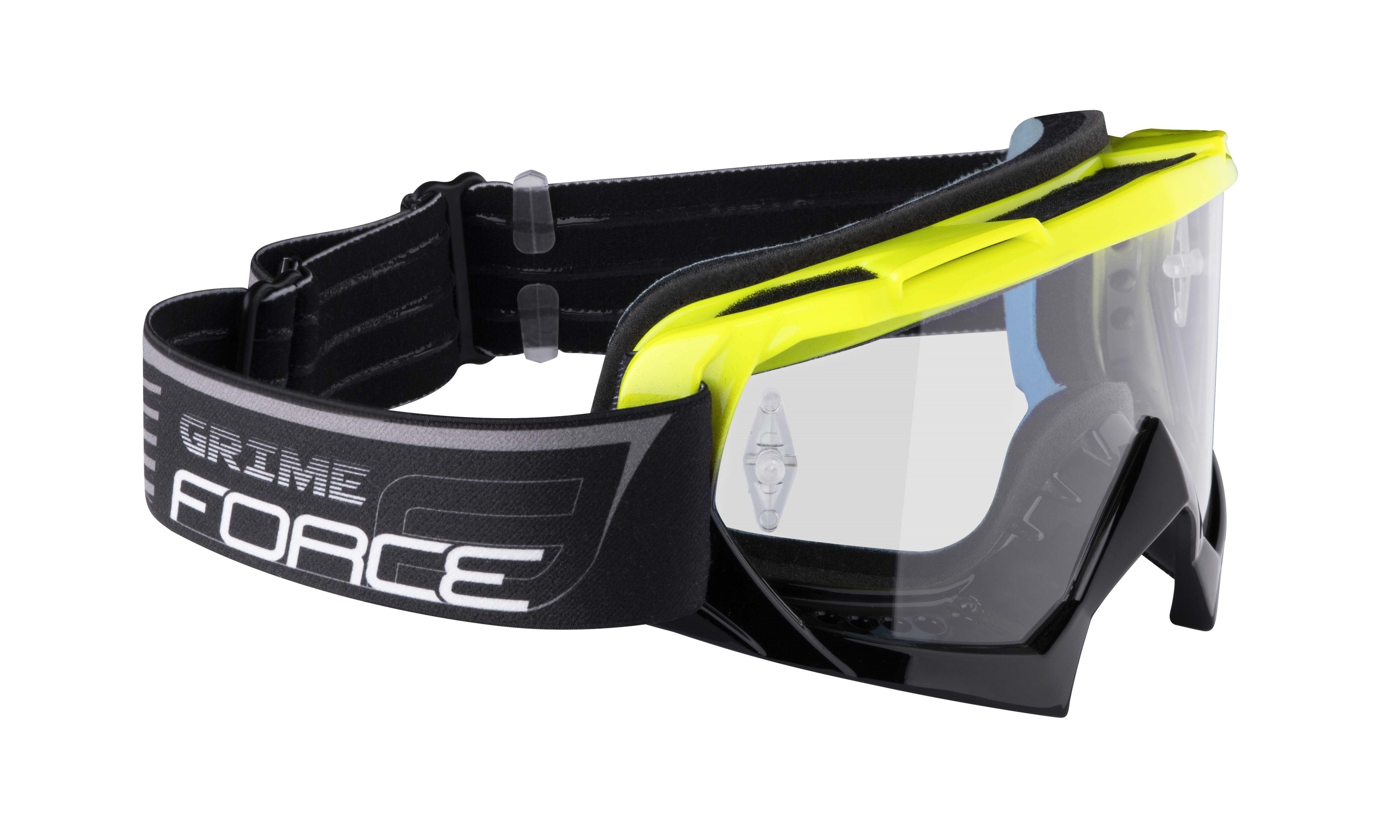 FORCE Fahrradbrille FORCE Downhill Google GRIME, schwarz fluo