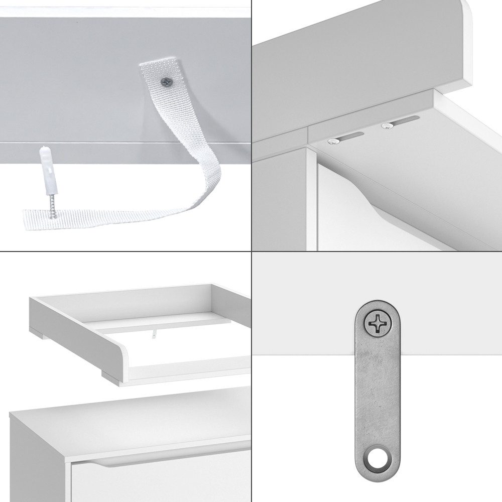 Vicco Wickelaufsatz Wicko, Weiß, 60 x 76 cm