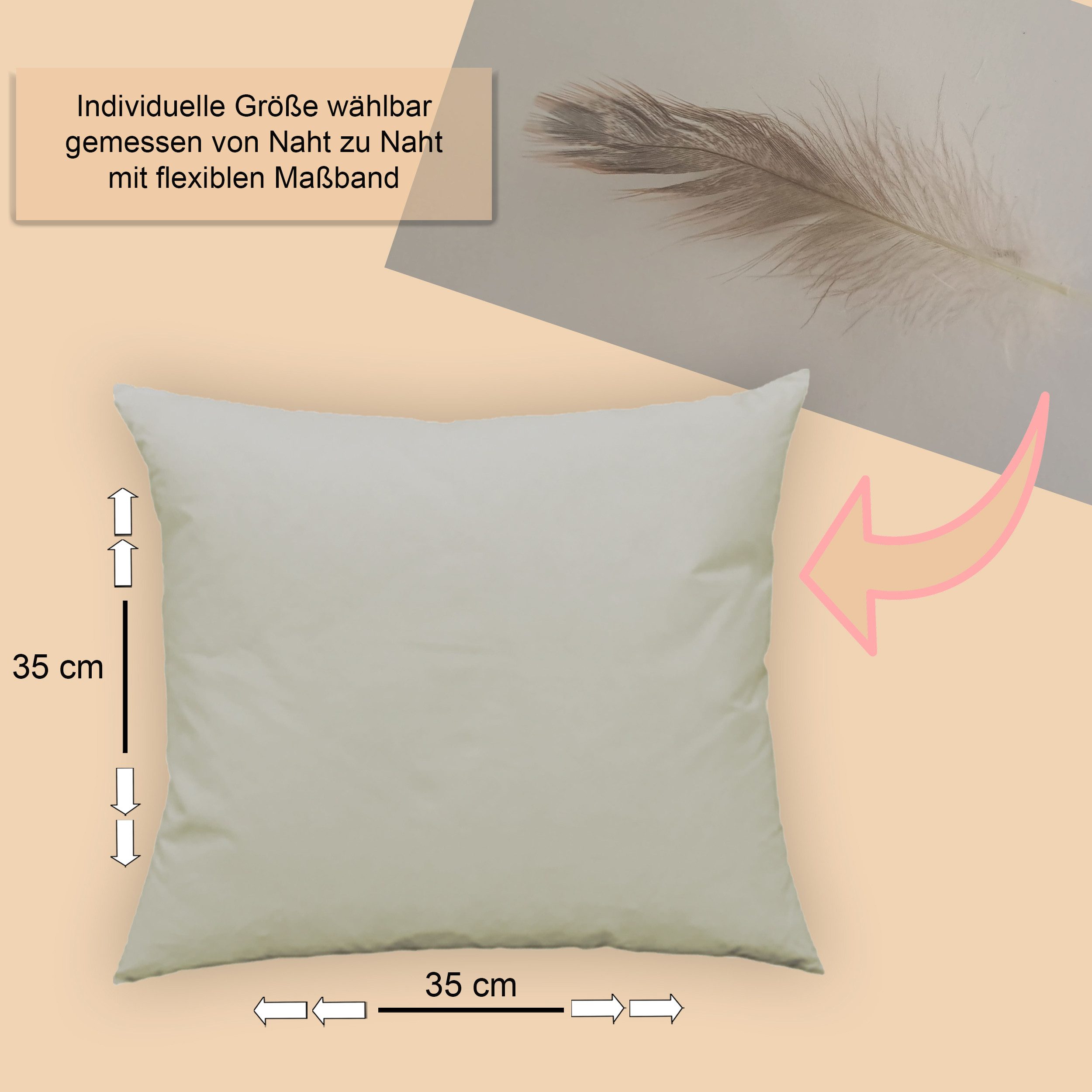 Haus und Deko Kopfkissen Füllkissen Federkissen Kissenfüllung Kopfkissen De günstig online kaufen