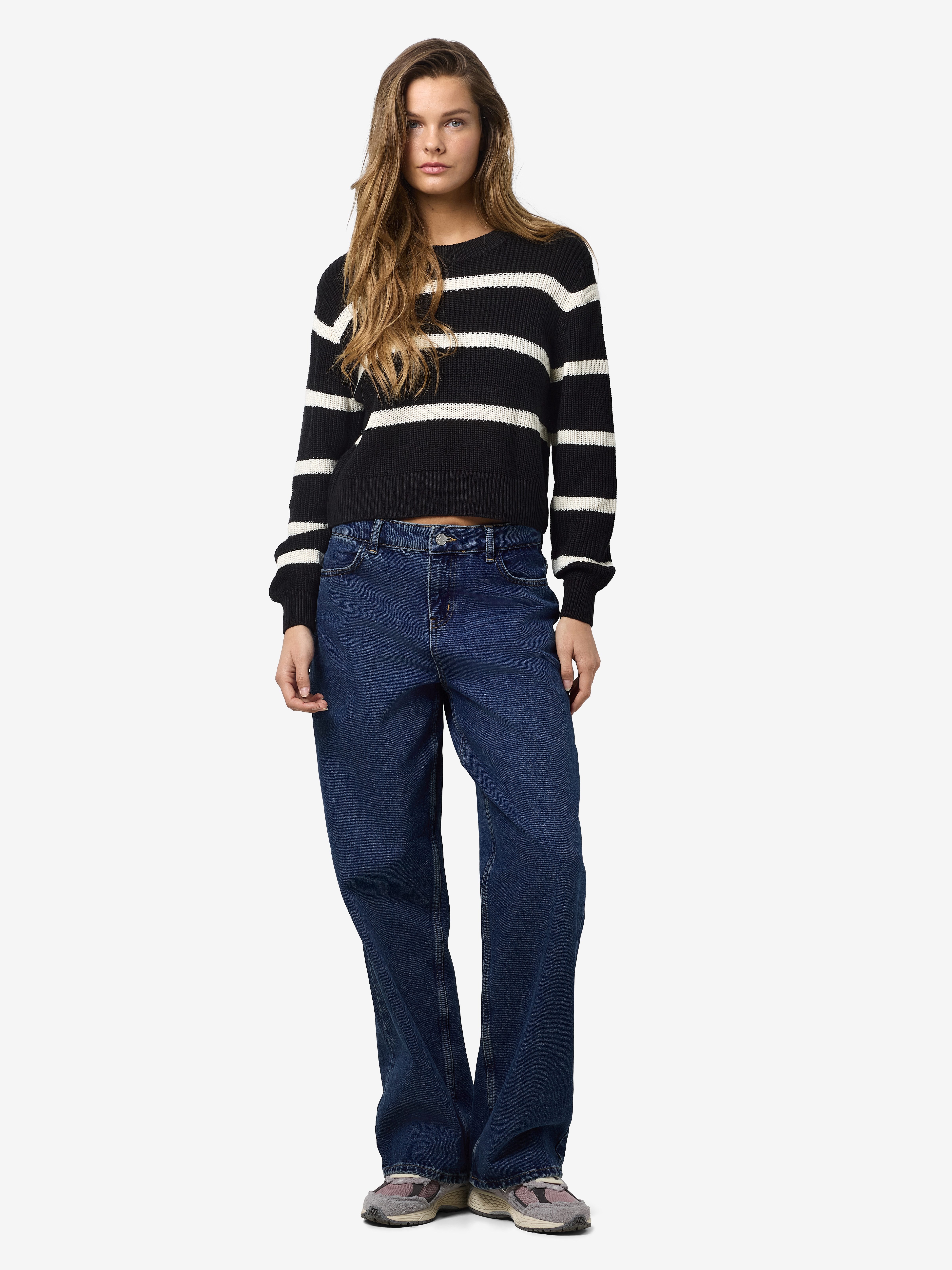 Noisy may Strickpullover NMMAYSA L/S STRIPE O-NECK KNIT NOOS