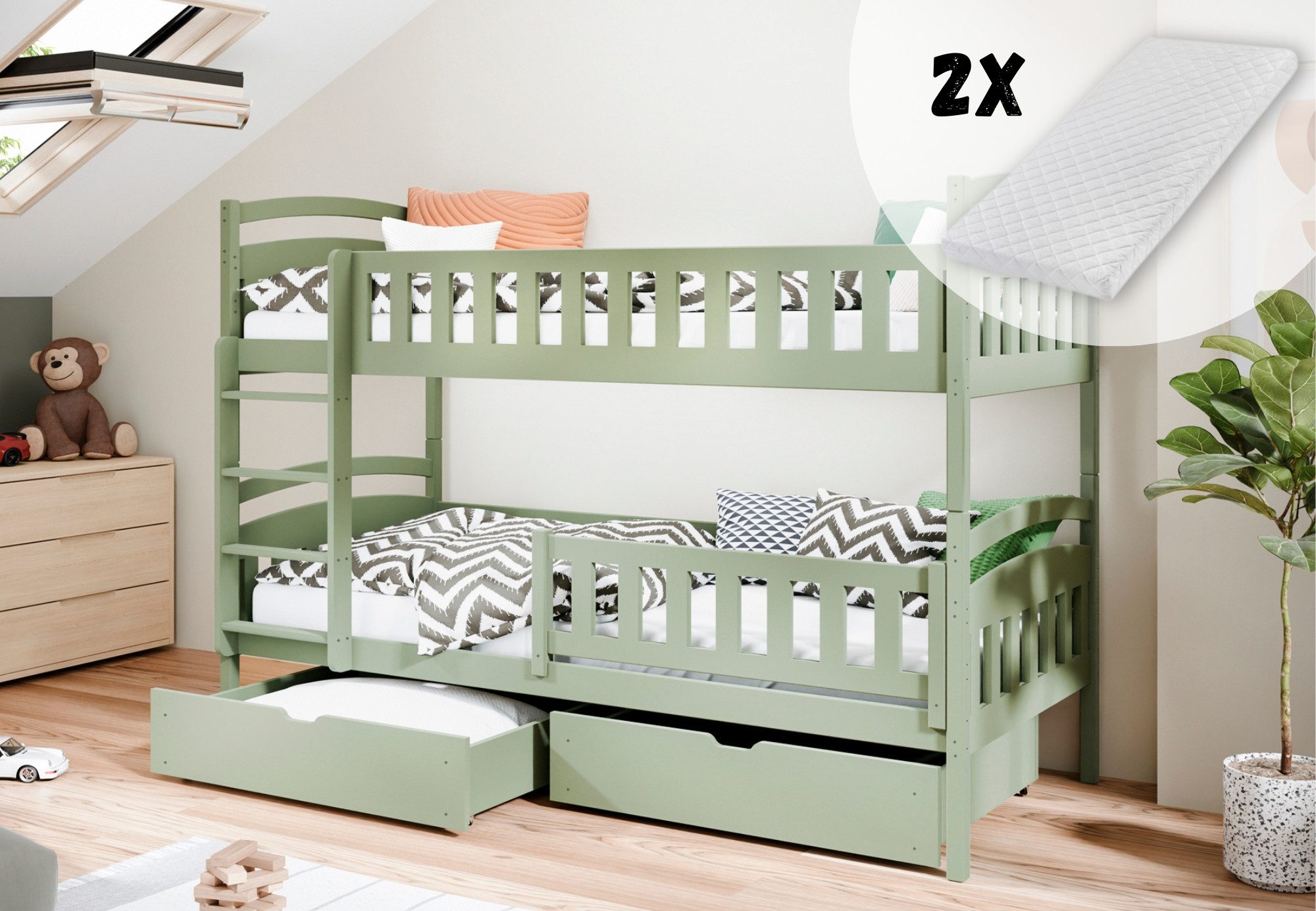 Kids Collective Etagenbett Hochbett Kinderbett 80x180 günstig online kaufen