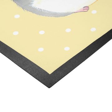 Fußmatte 50 x 75 cm Chinchilla mit Blume - Gelb Pastell - Geschenk, Fußabstrei, Mr. & Mrs. Panda, Höhe: 0 mm