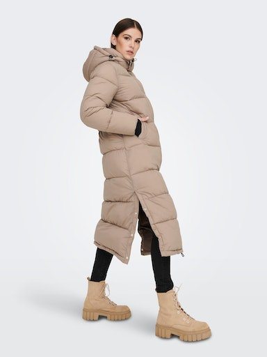 ONLY Steppmantel ONLANN PREMIUM PUFFER COAT X-LONG OTW mit seitlichen  Schlitzen und Druckknöpfen, Gefüllt mit synthetischen Fasern