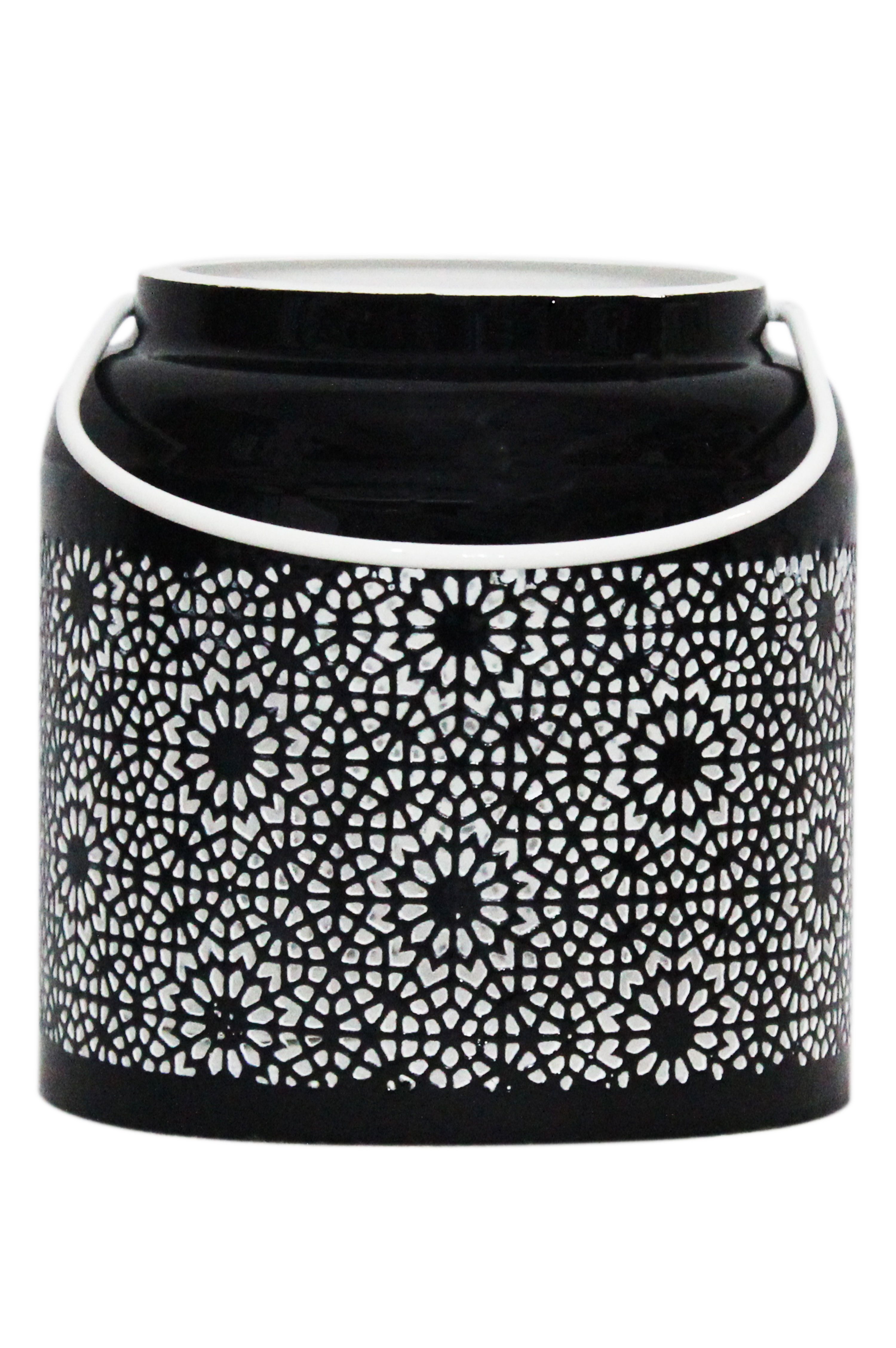 Marrakesch Orient & Mediterran Interior Windlicht Windlicht Baki im Orient-Design aus Metall gefertigt, in Schwarz 15 cm (1 St), Handarbeit