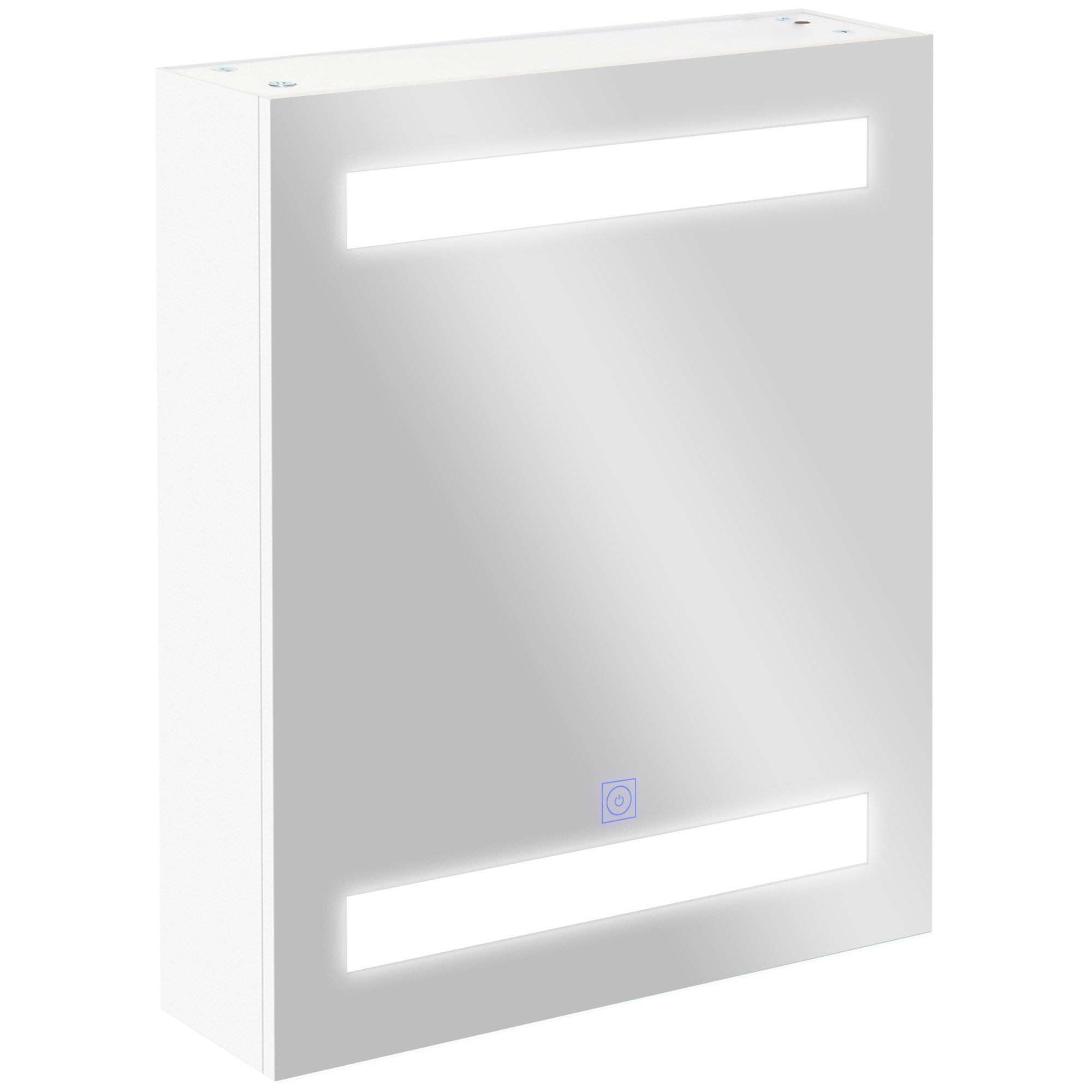 15W Badezimmerspiegel LED (Set, Lichtspiegel Badspiegel Badschrank HOMCOM LED-Spiegel-Schrank) Spiegelschrank Wand