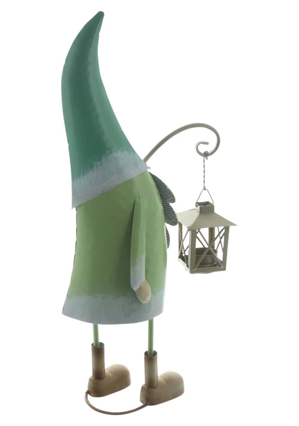 Home-trends24.de Gartenfigur Wichtel mit Laterne Garten Deko Metall Figur Teelichthalter – Bild 4 von 4