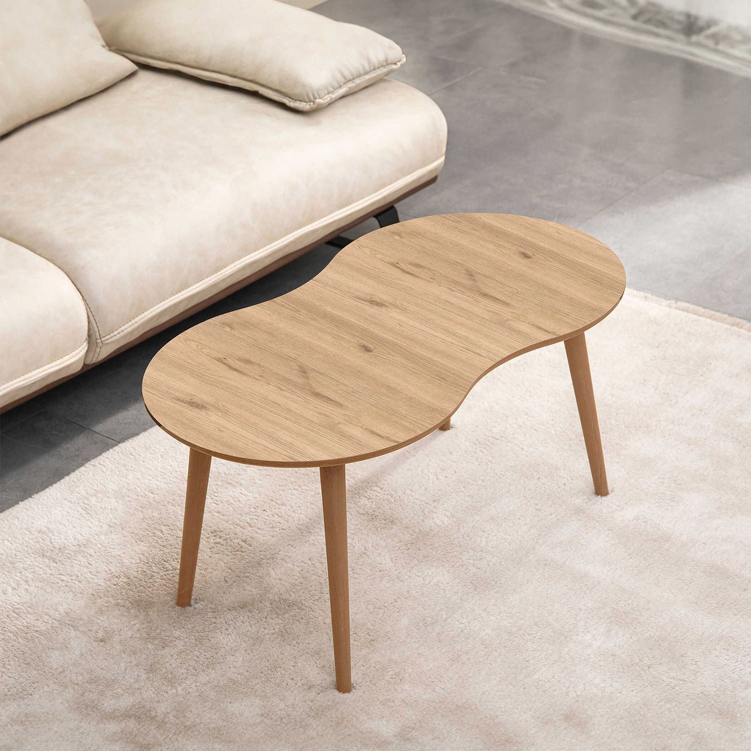 Skye Decor Couchtisch Moon (1-St., 1 Tisch), MDF mit Holzbeinen
