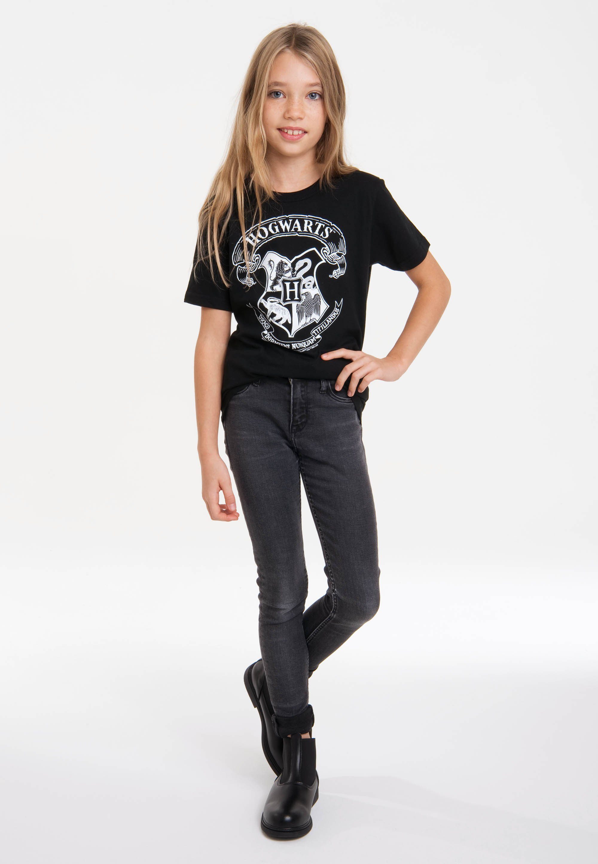 LOGOSHIRT T-Shirt Harry Potter – Hogwarts Logo mit lizenziertem Print