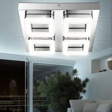 Globo LED Deckenleuchte, LED-Leuchtmittel fest verbaut, Neutralweiß, Deckenleuchte LED Modern Kristallleuchte Decke
